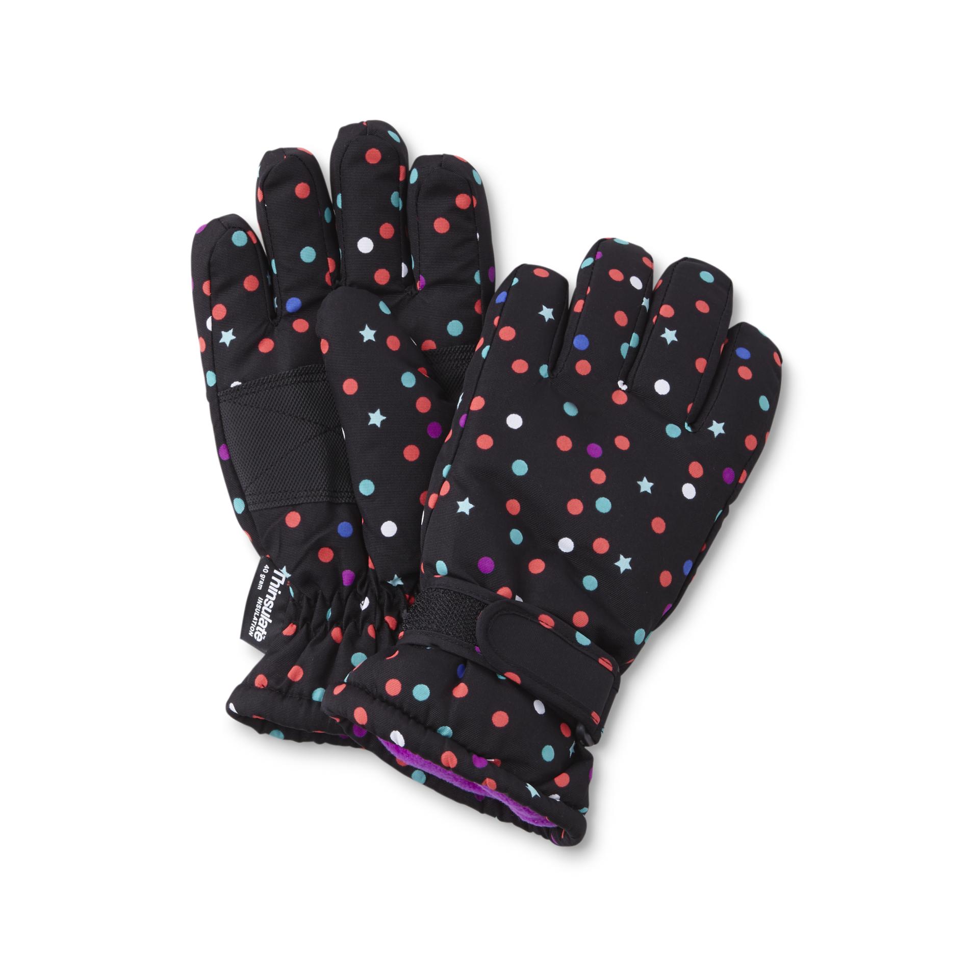 Athletech Girls' Winter Gloves - Stars & Dots