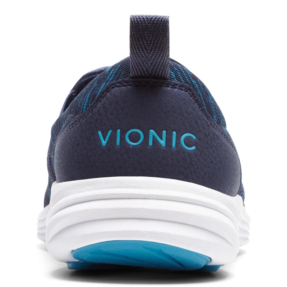 Vionic with Orthaheel Technology Women's Kea Navy Slip-On Comfort Sneaker - Wide Width Available