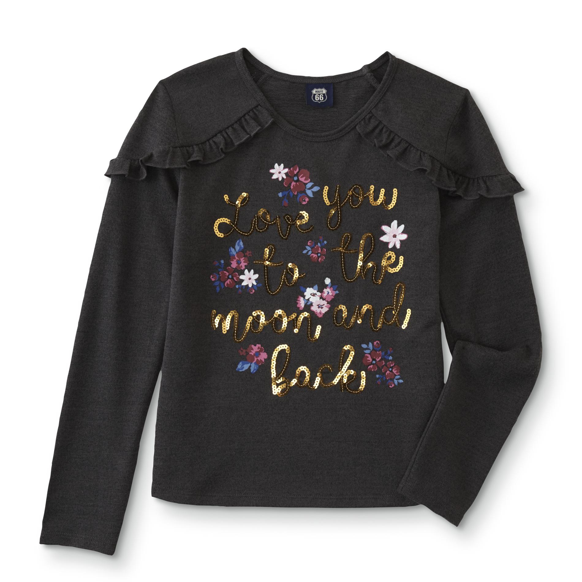Route 66 Girls' Long-Sleeve Top - Love You, Size: XS, Grey Mine Grey Route 66 Girls' Long-Sleeve Top - Love You, Size: XS, Grey Mine Grey