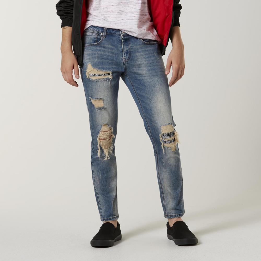 Amplify Young Men's Distressed Skinny Jeans - Paisley