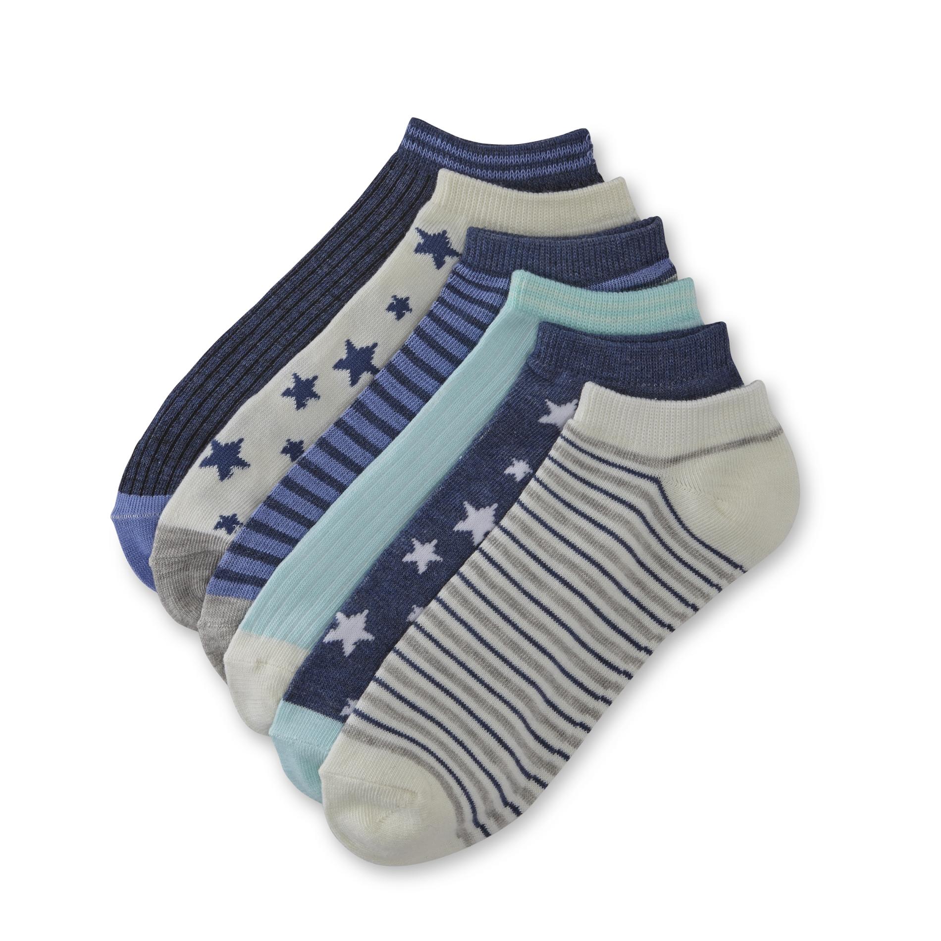 Joe Boxer Women's  6-Pairs Low-Cut Socks - Stars/Striped