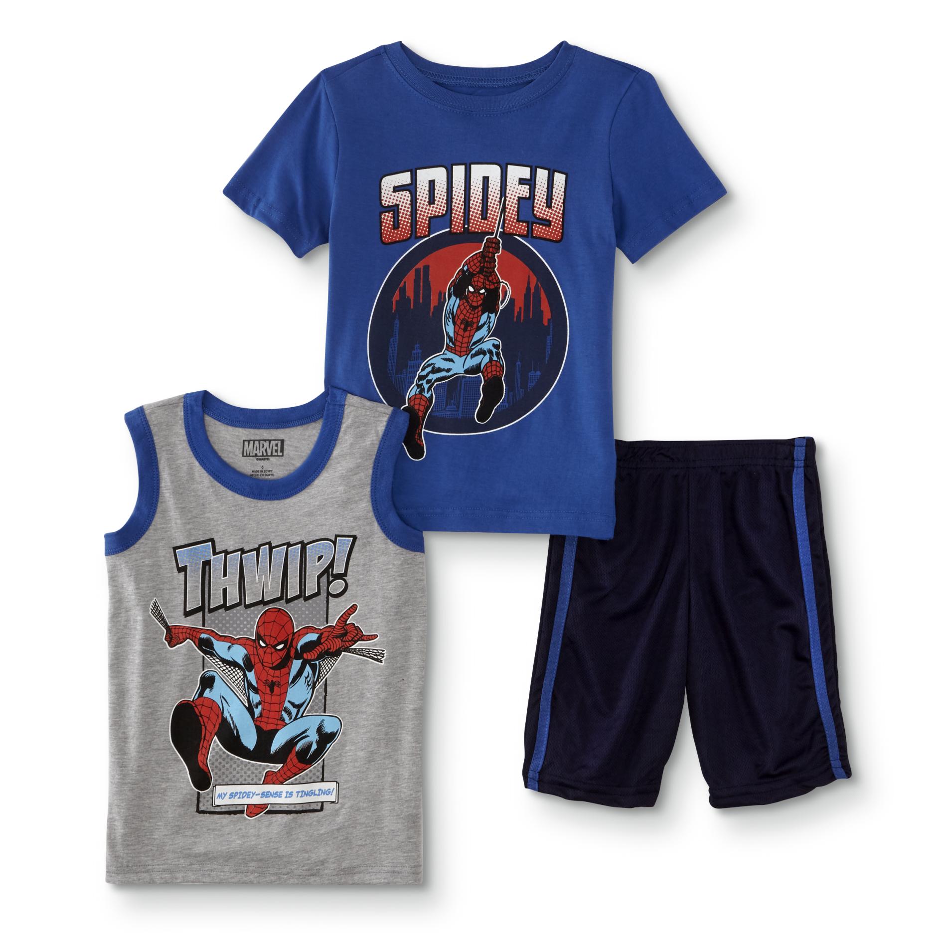 Spider-Man Boys' T-Shirt, Muscle Shirt & Shorts