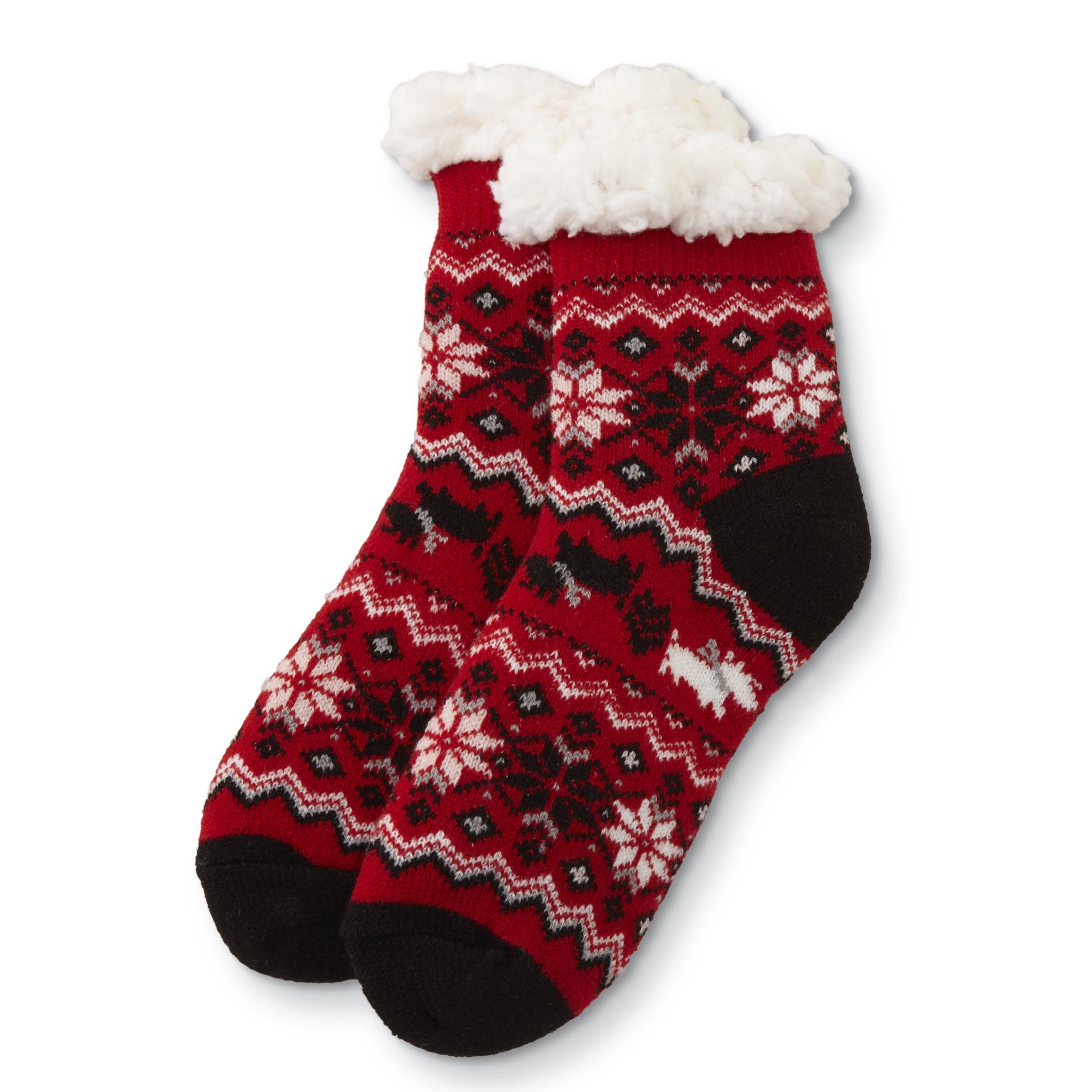 Women's Cozy Ankle Socks - Snowflake Fair Isle