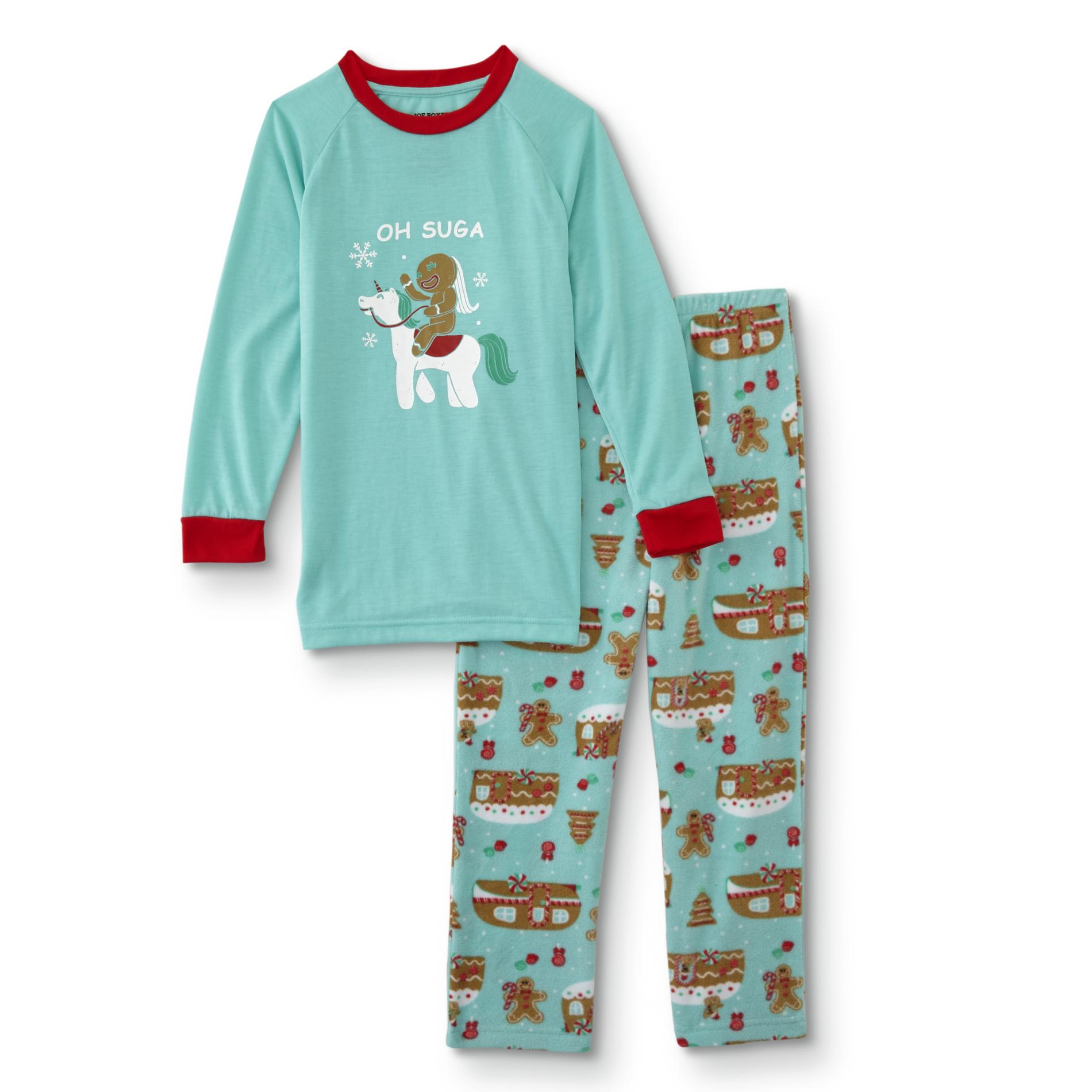 Joe Boxer Infant & Toddlers' Christmas Pajama Shirt & Pants - Gingerbread Unicorn