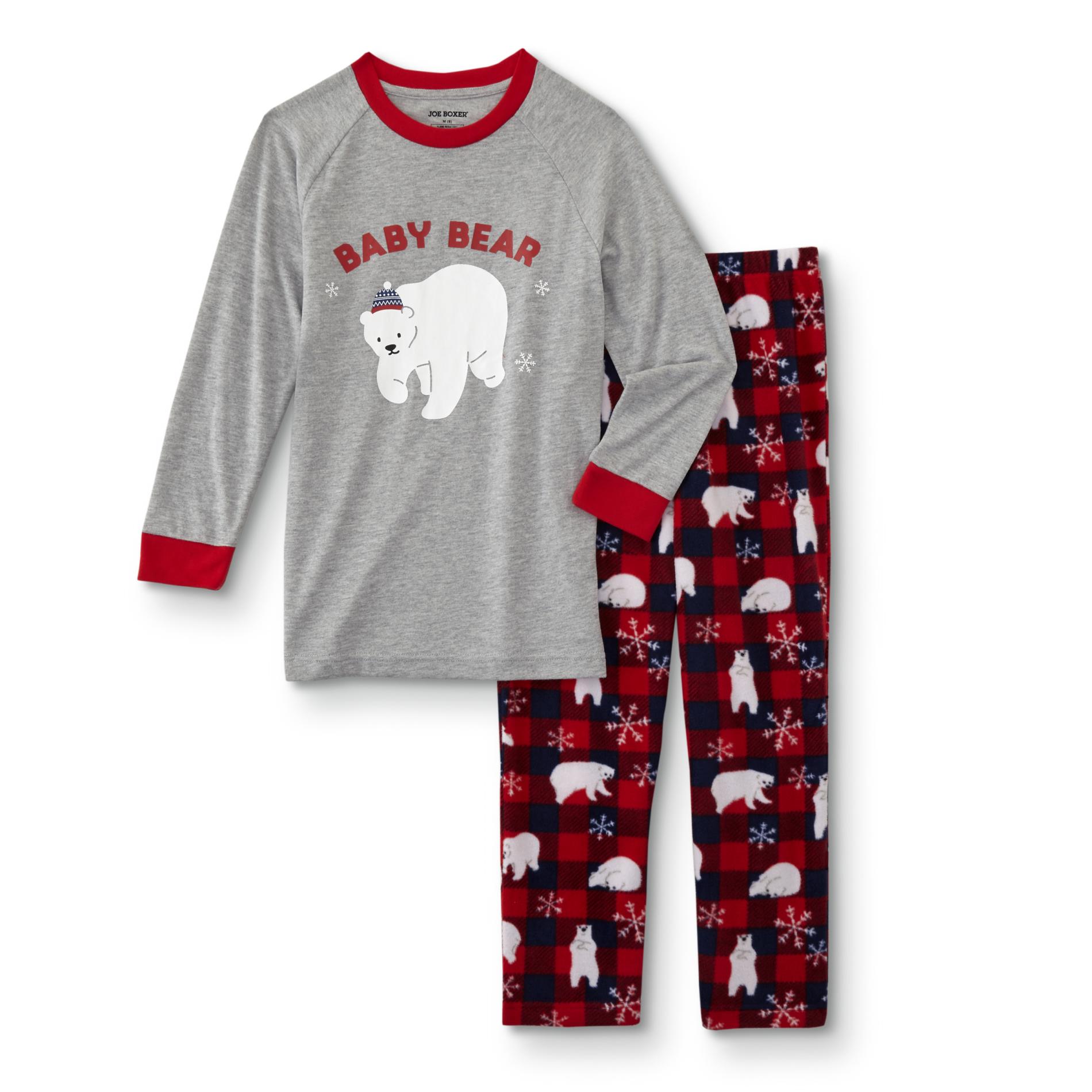 Joe Boxer Infant & Toddlers' Christmas Pajama Shirt & Pants - Plaid Bear