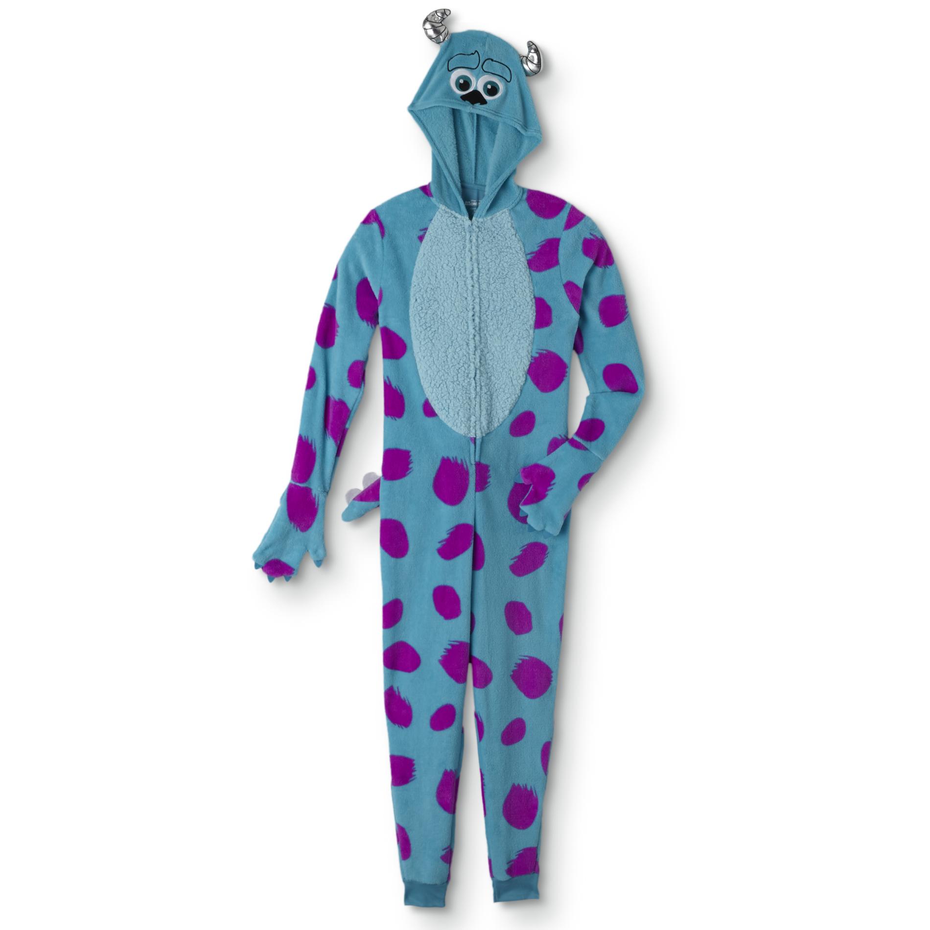Monsters, Inc. Women's Hooded One-Piece Pajamas - Sulley