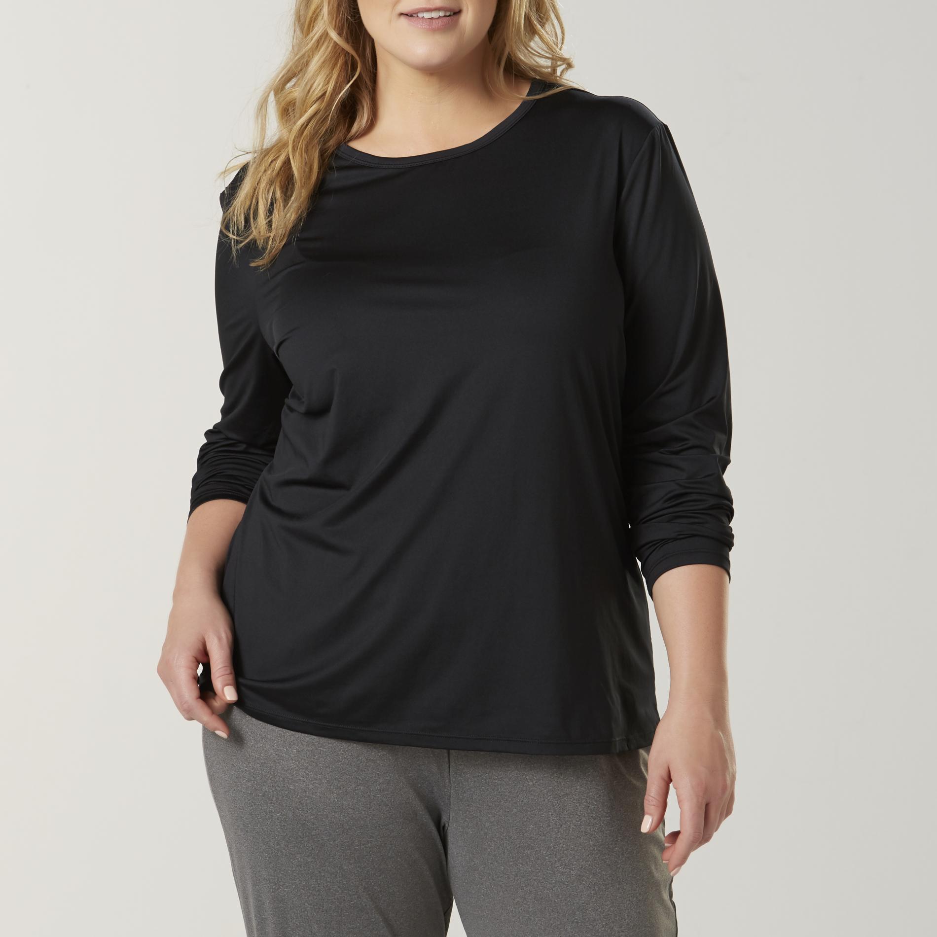 Jaclyn Smith Women's Plus Microfiber Long-Sleeve T-Shirt