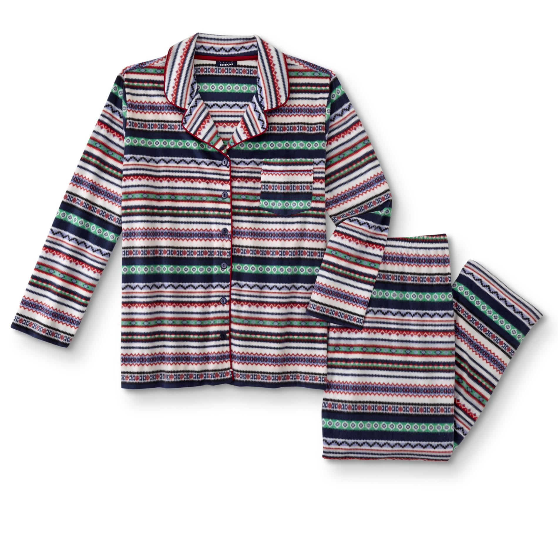 Basic Editions Women's Plus Pajama Shirt & Pants - Fair Isle, Size: 1XL, Multi-color Basic Editions Women's Plus Pajama Shirt & Pants - Fair Isle, Size: 1XL, Multi-color