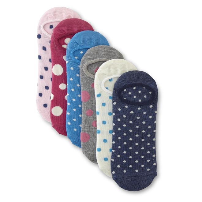 Joe Boxer Women's 6Pairs Sock Liners Dots