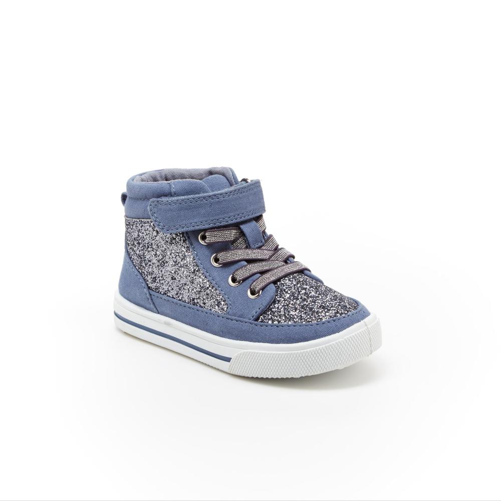 OshKosh Toddler Girls' Evie Blue/Silver High-Top Fashion Sneaker