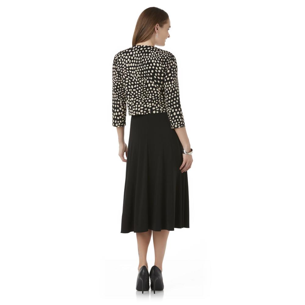 Covington Women's Sleeveless Midi Dress & Jacket - Dots