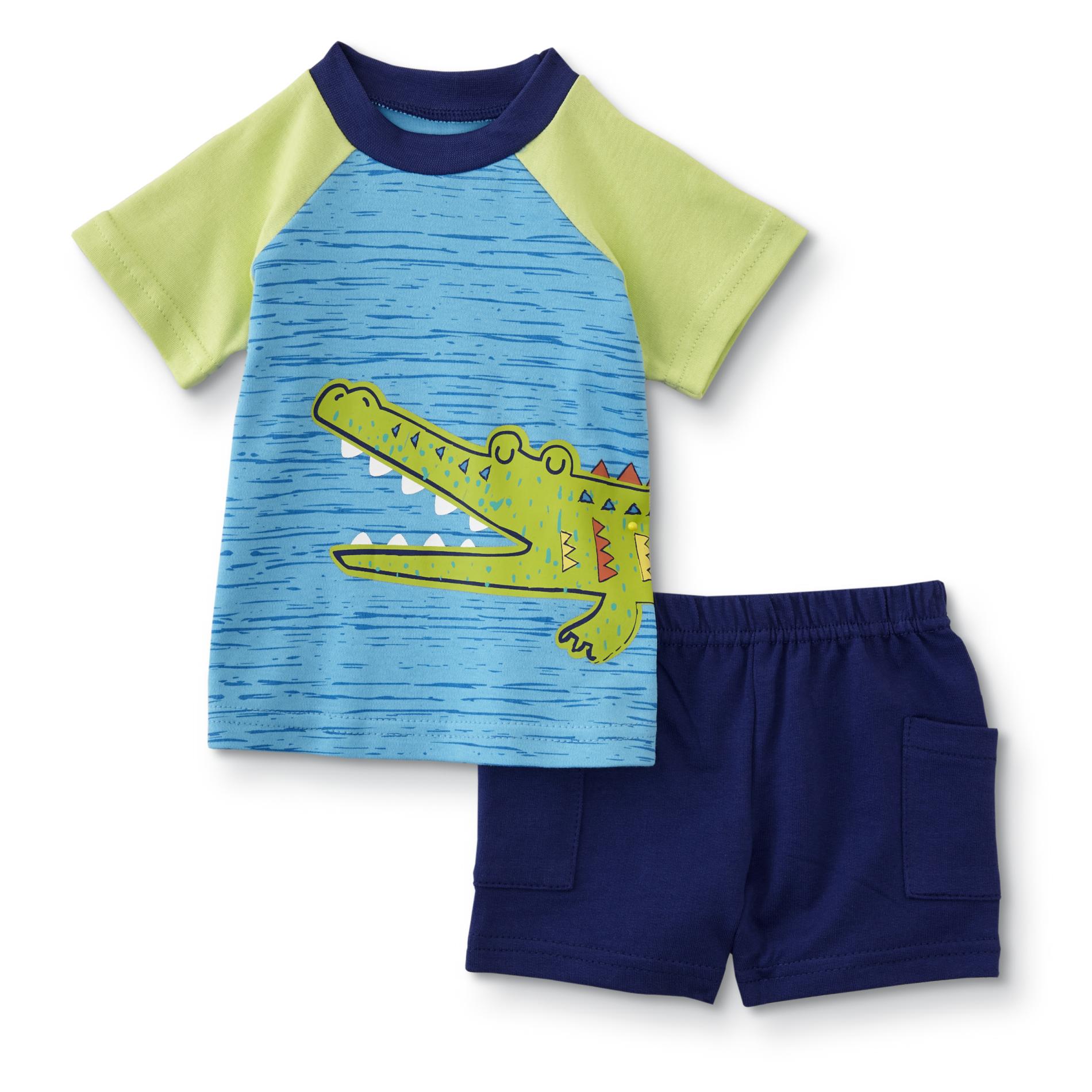 Baby Essentials Infant Boys' T-Shirt & Shorts - Crocodile
