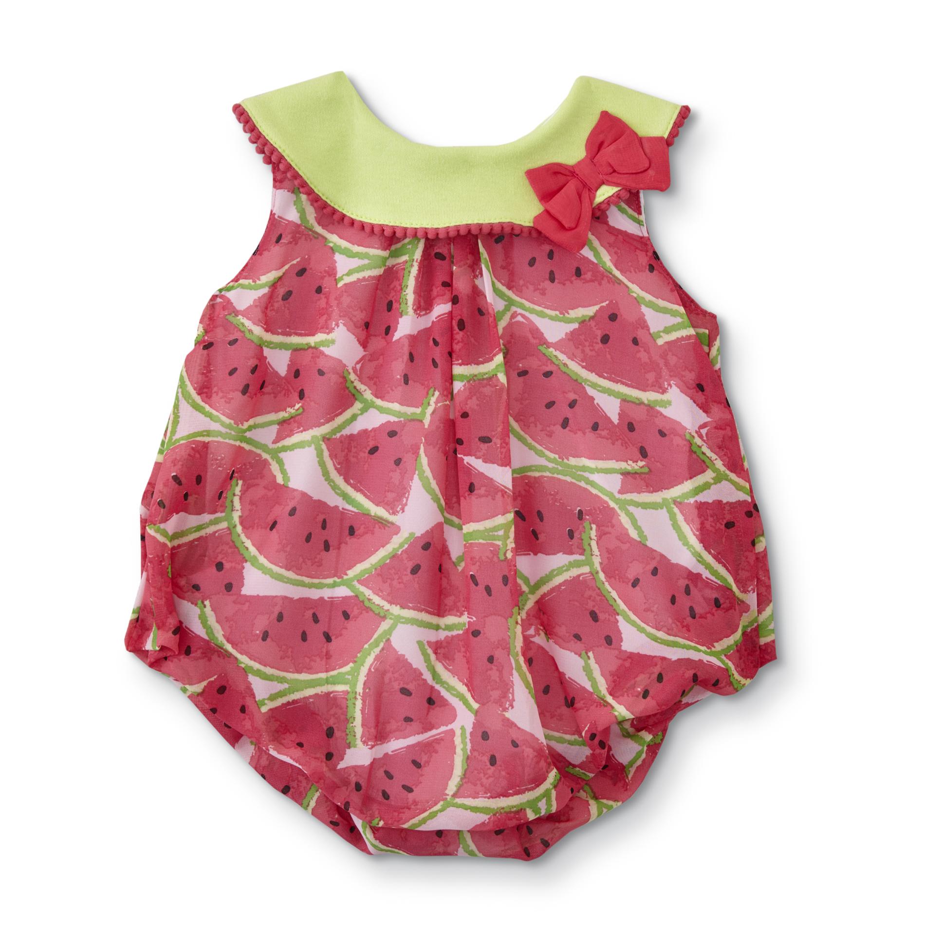 Baby Essentials Infant Girls' Romper - Watermelon
