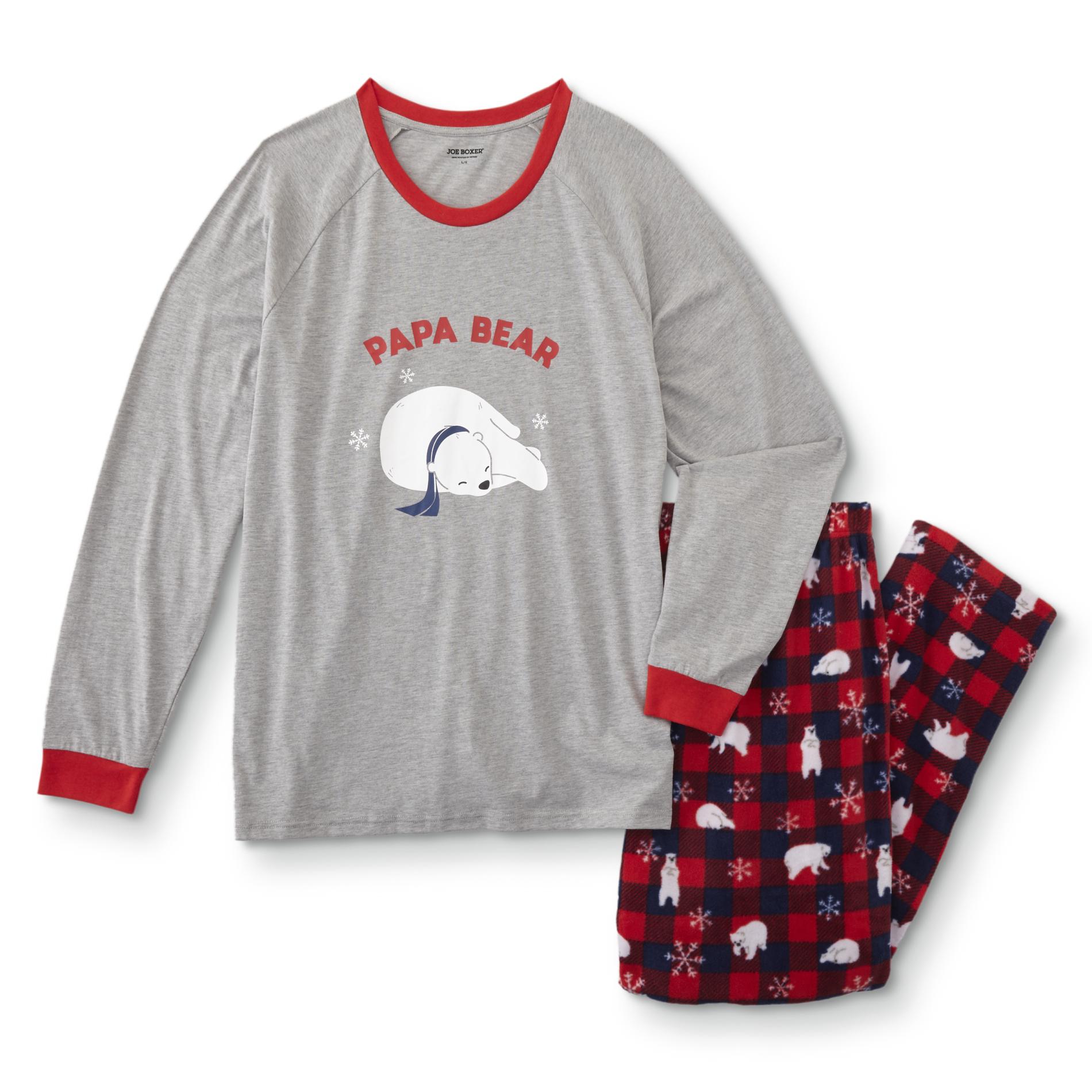 Joe Boxer Men's Christmas Pajama Top & Fleece Pants - Papa Bear