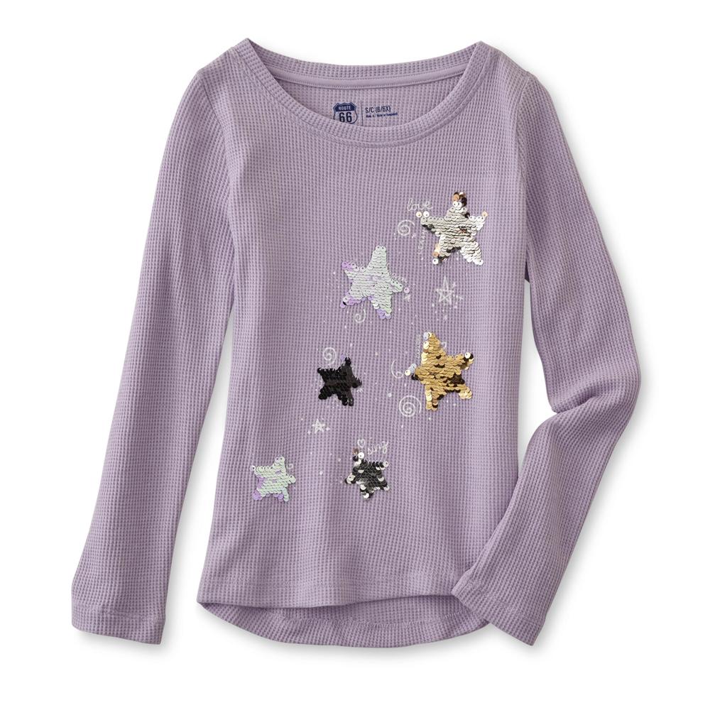 Route 66 Girls' Embellished Thermal Top - Stars