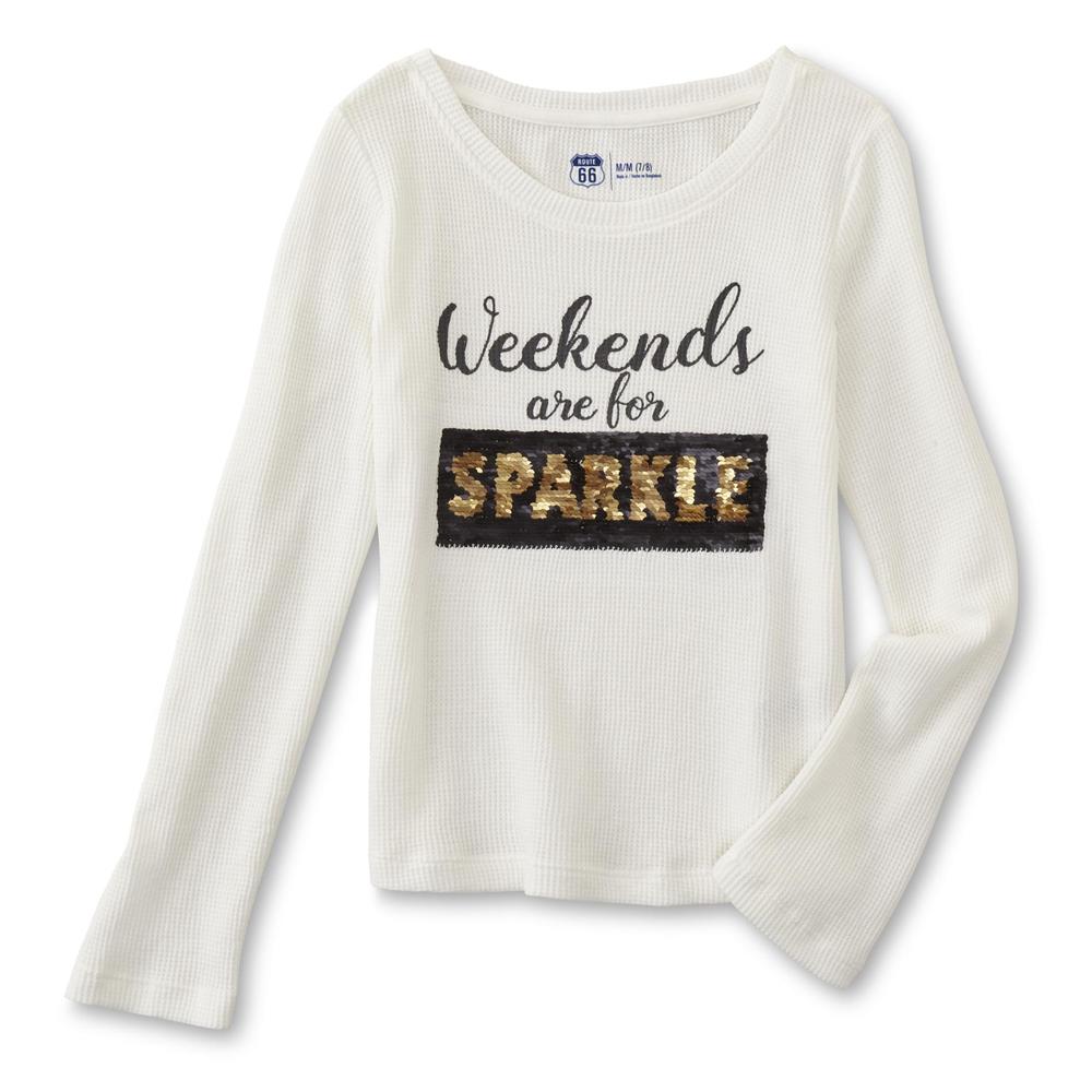 Route 66 Girls' Embellished Thermal Top - Sparkle/Shine
