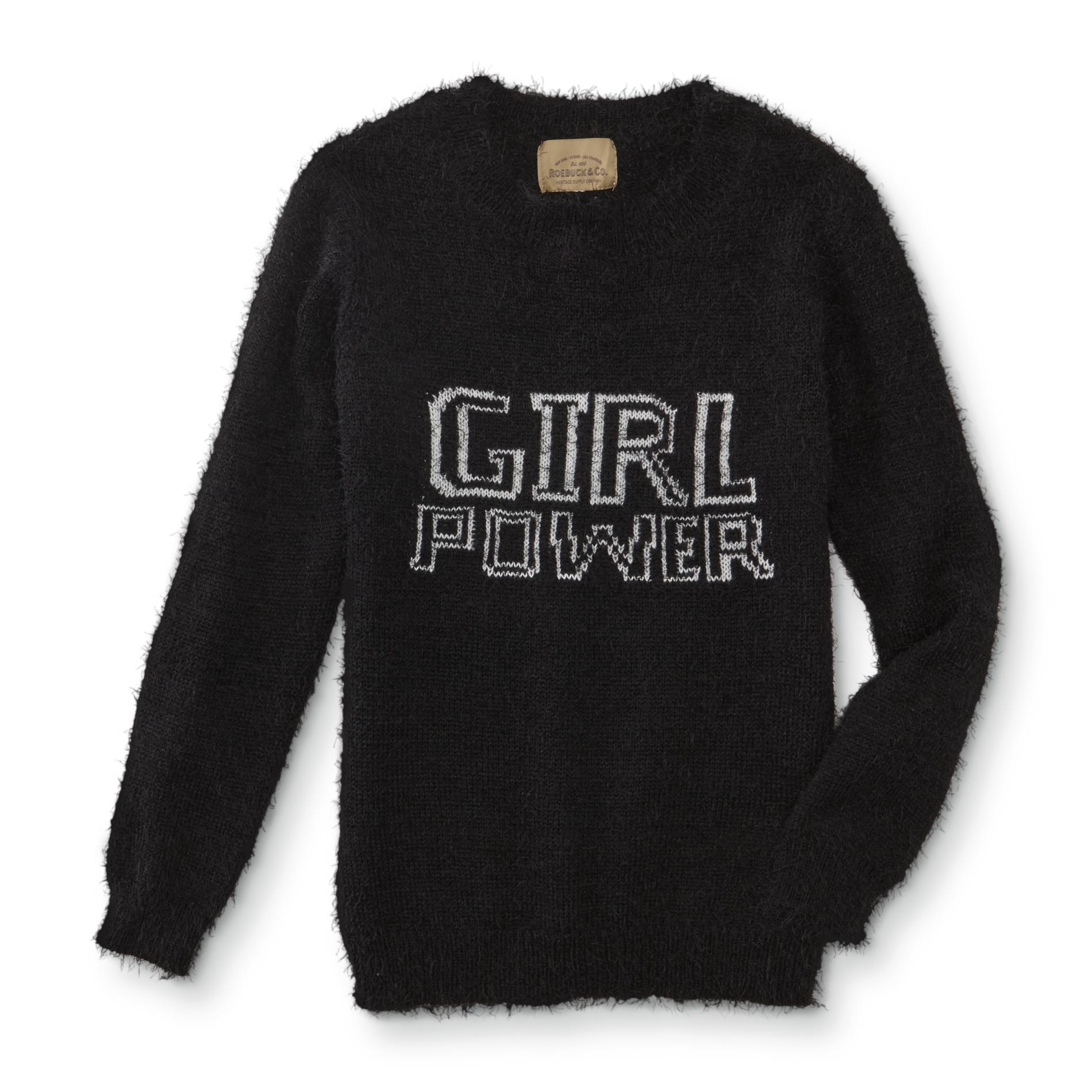 Roebuck & Co. Girls' Plus Eyelash Sweater - Girl Power