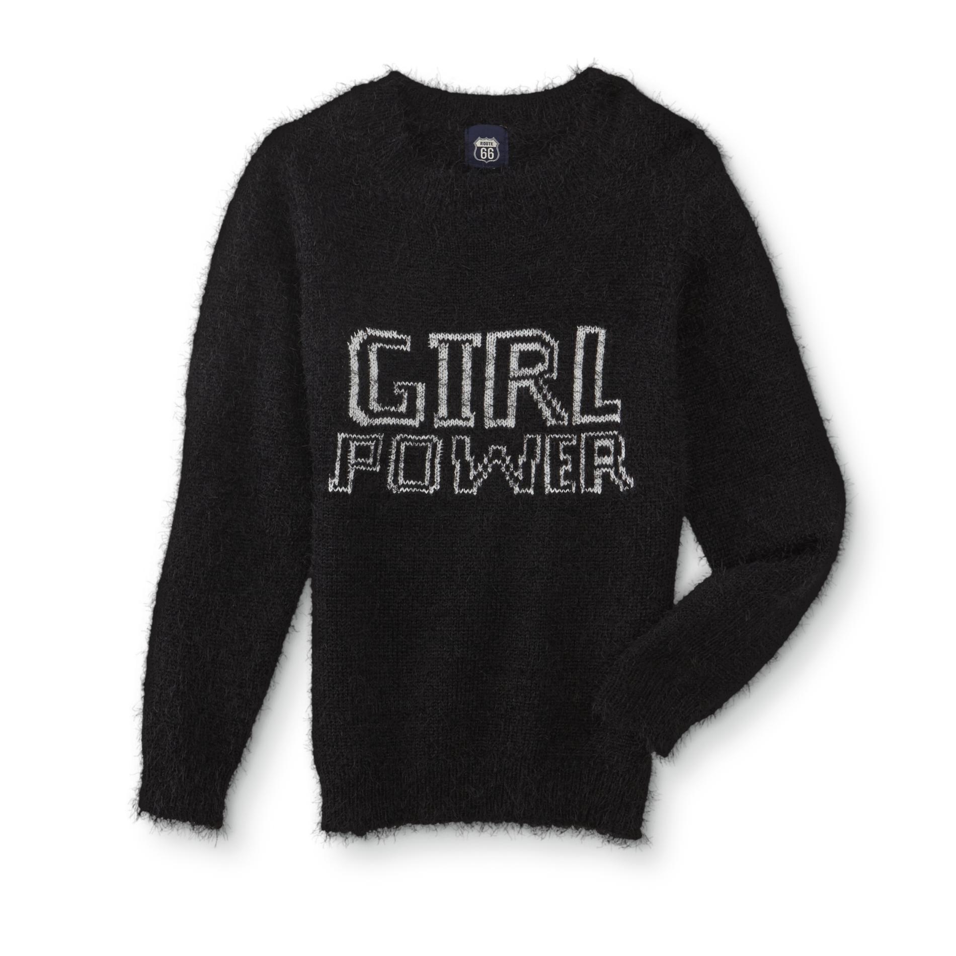 Route 66 Girls' Plus Eyelash Sweater - Girl Power
