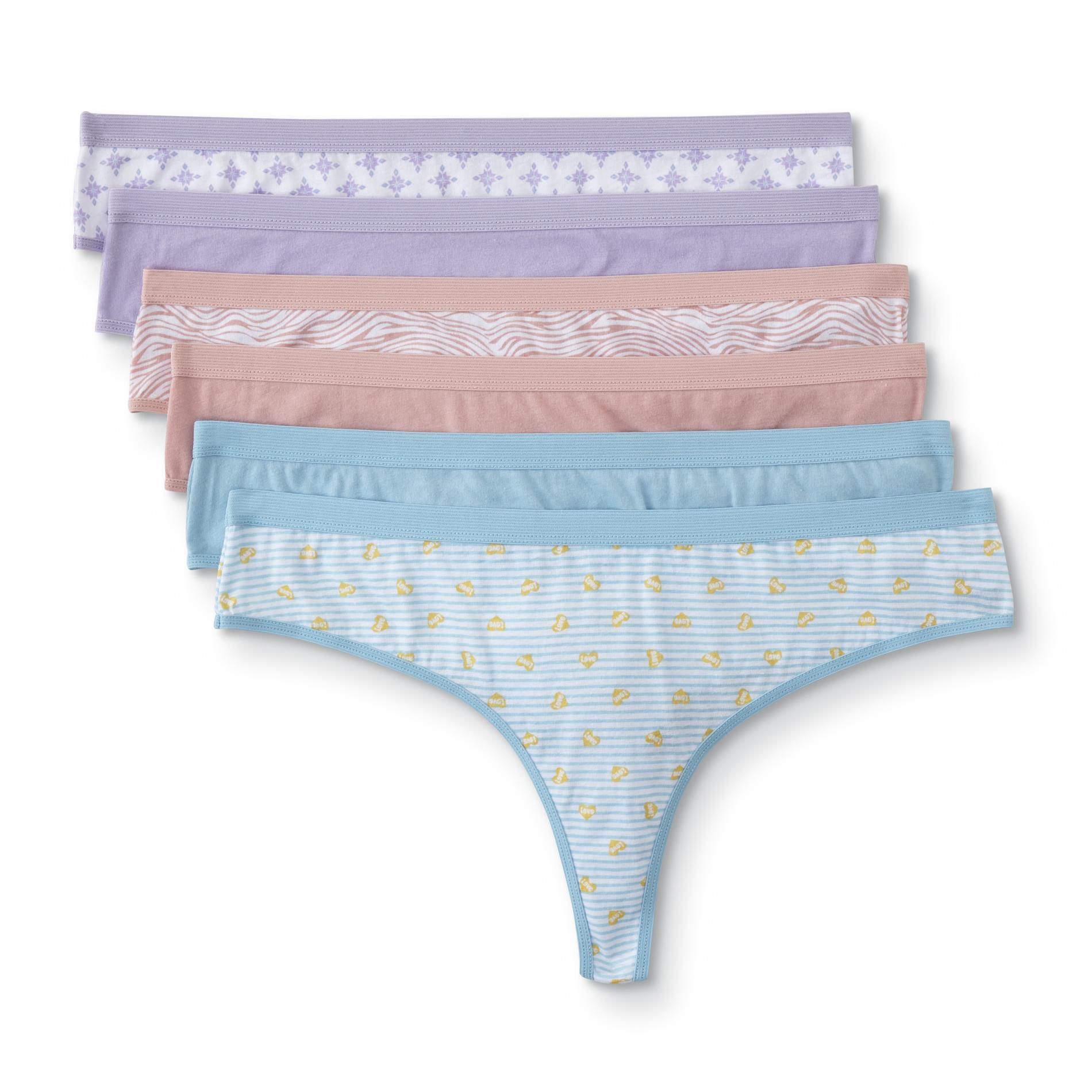 Women Panties Thongs JOE BOXER Size Medium Blue&White Striped W/Decoration