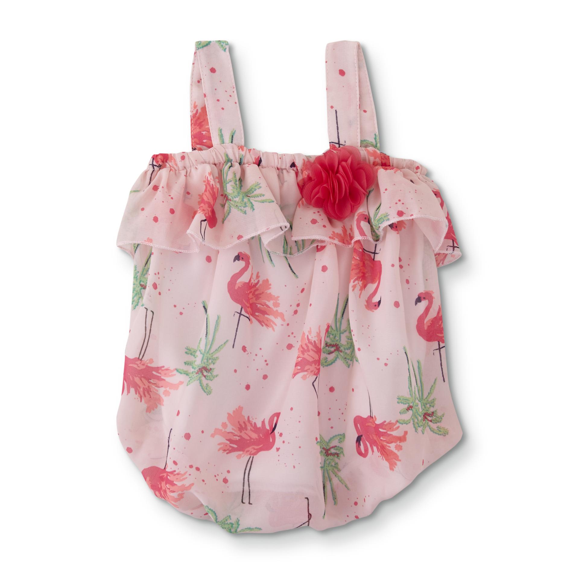 flamingo romper baby