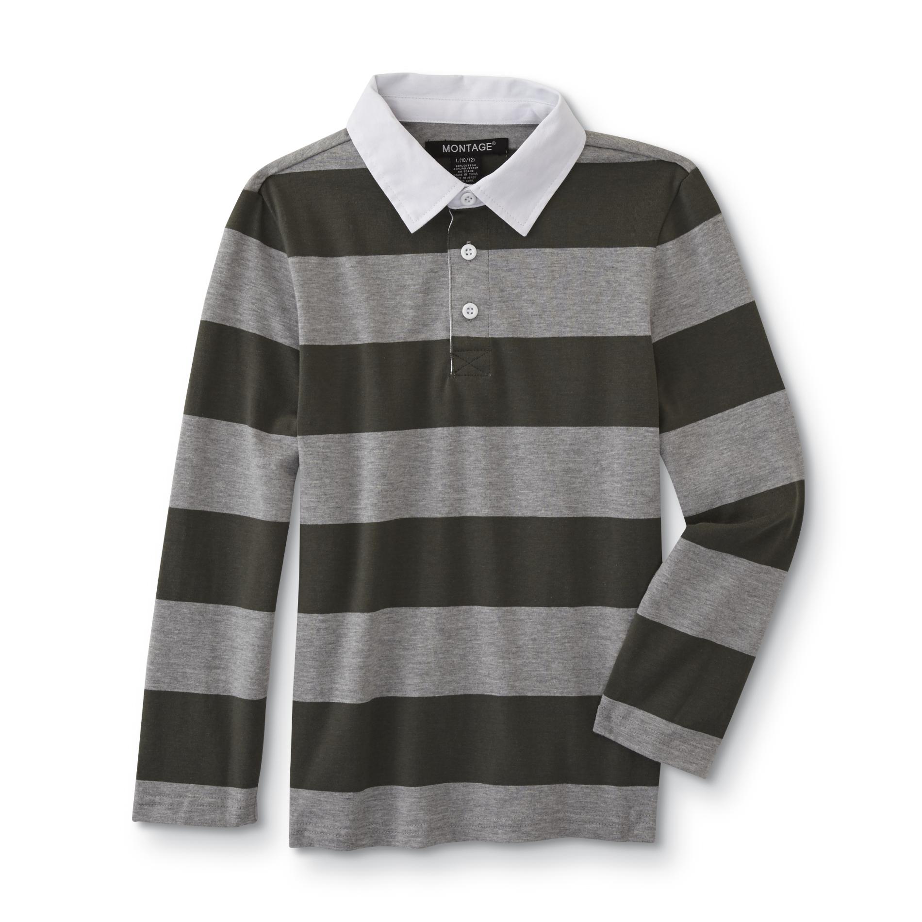 Route 66 Boys' Rugby Shirt - Striped, Size: Medium, True Red Route 66 Boys' Rugby Shirt - Striped, Size: Medium, True Red