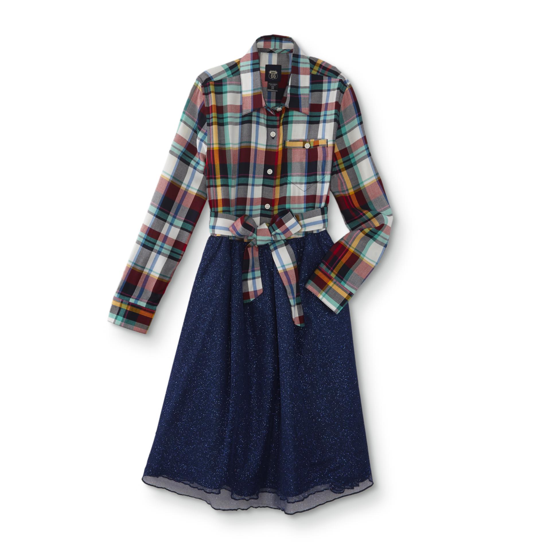 Route 66 Girls' Occasion Dress - Plaid