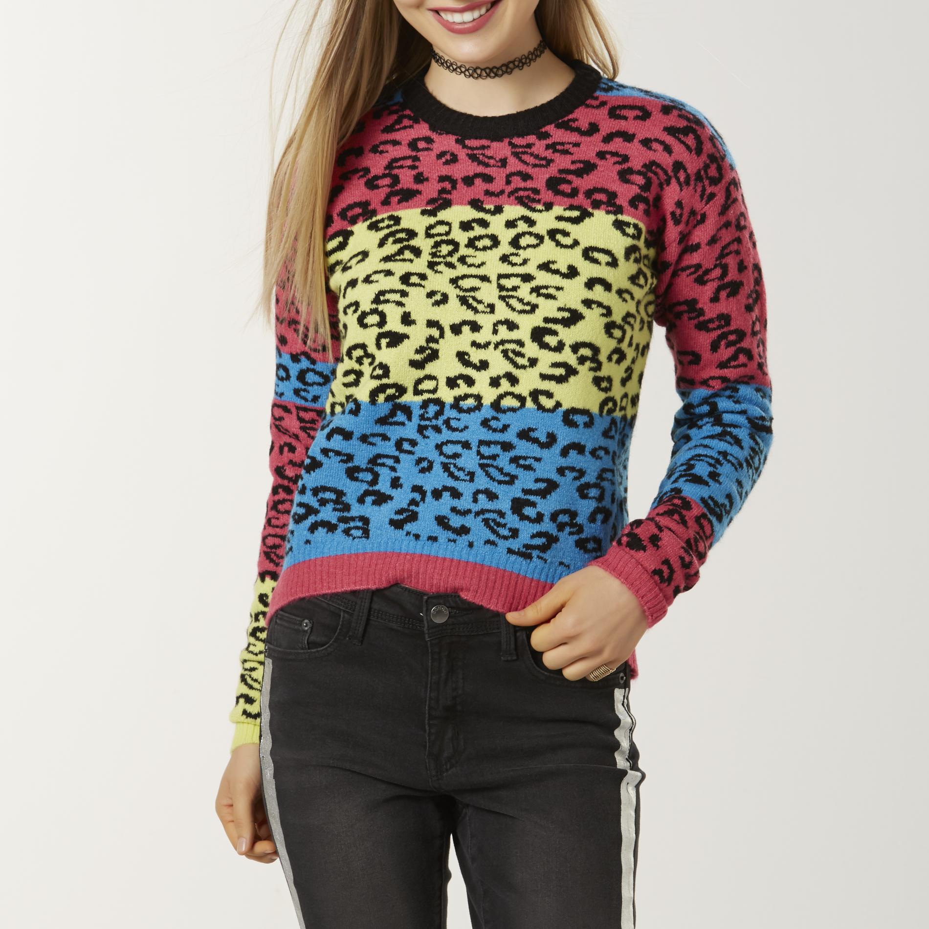 Joe Boxer Juniors' High-Low Sweater - Leopard