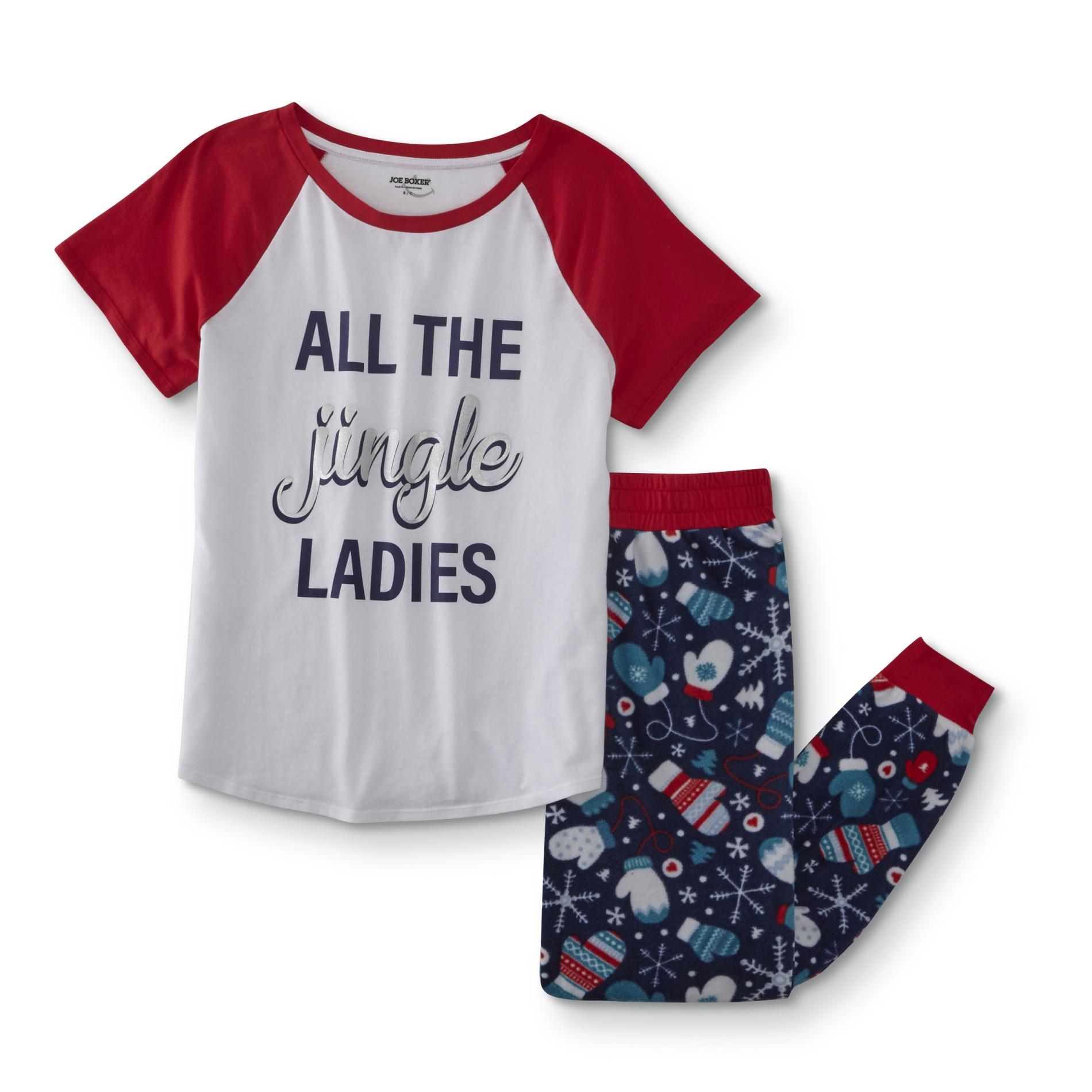 Joe Boxer Girls' Christmas Pajama Shirt & Jogger Pants - Jingle Ladies
