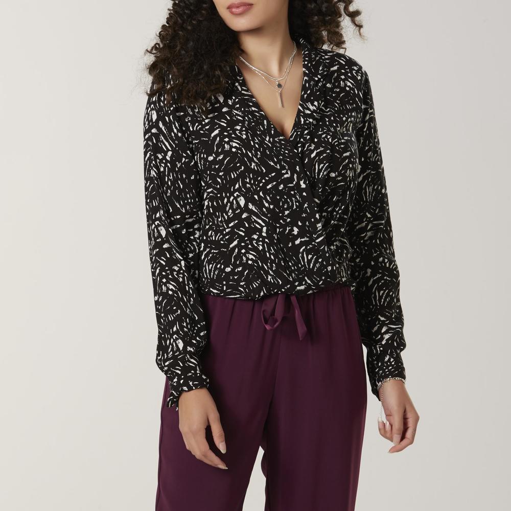Simply Styled Women's Wrap Blouse - Floral
