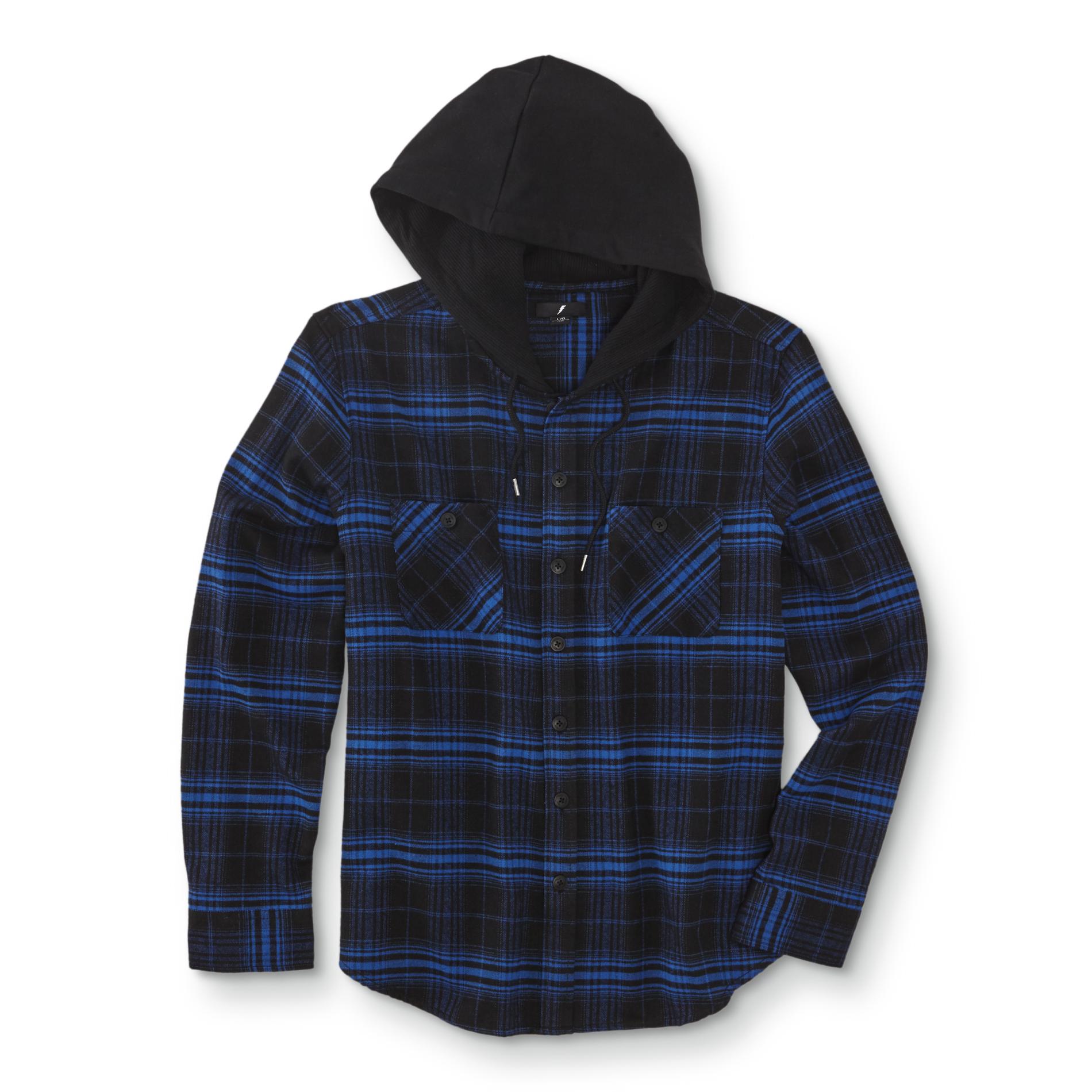 Amplify Young Men's Hooded Flannel Shirt - Plaid