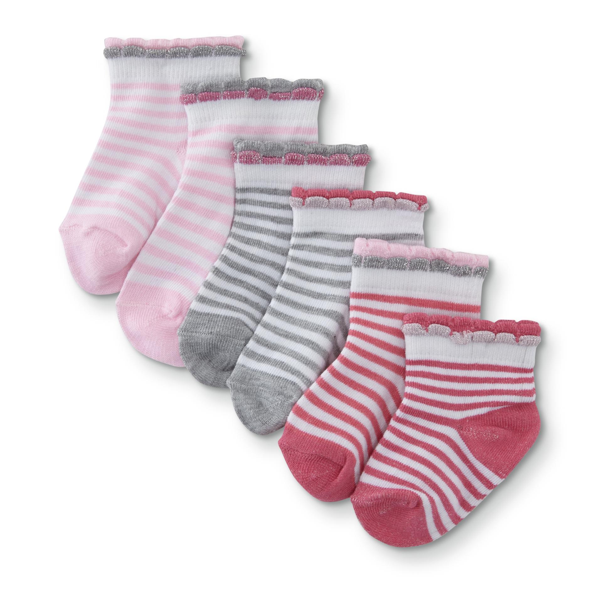 Toddler Girls' 6-Pairs Socks - Striped