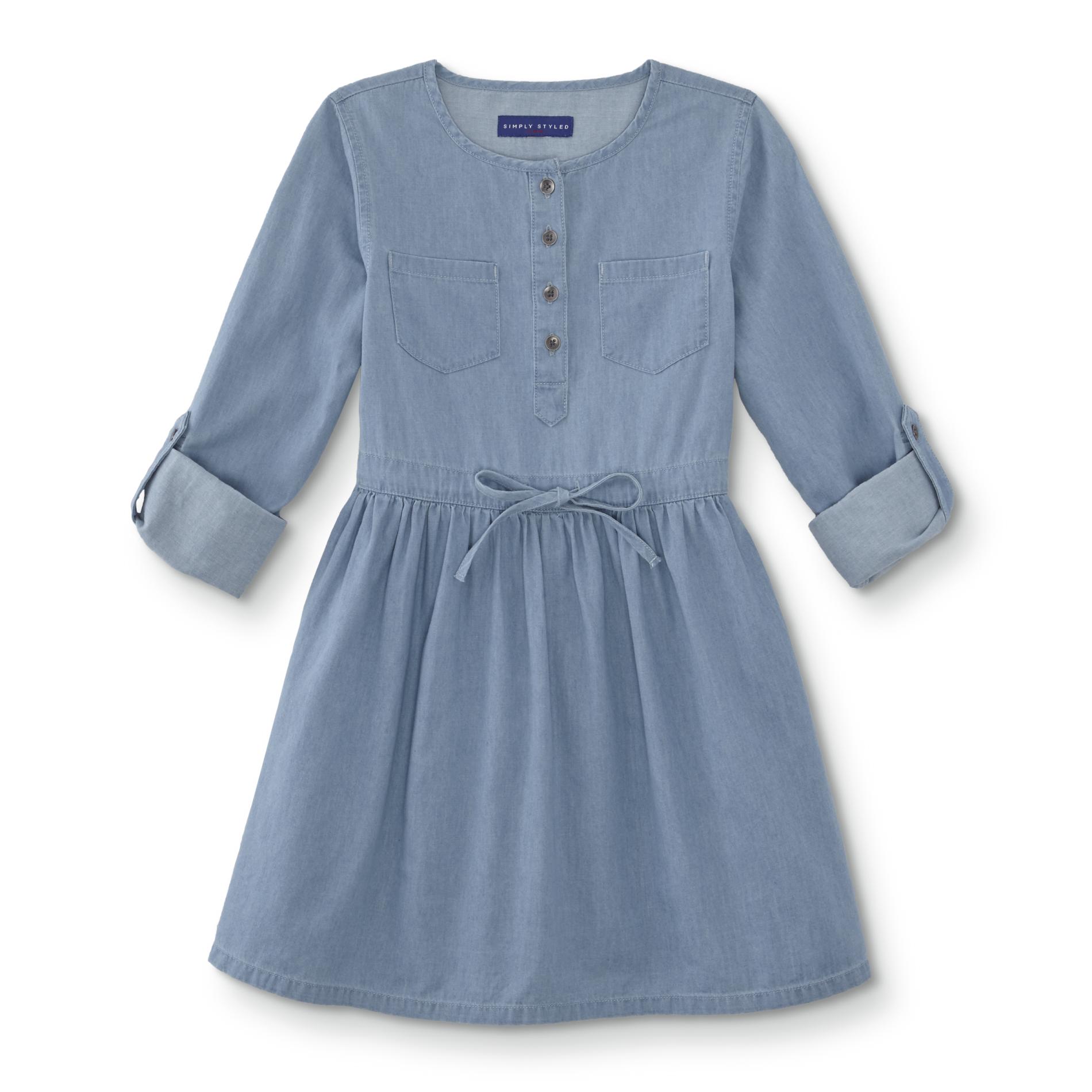 Simply Styled Girls' Chambray Fit & Flare Dress