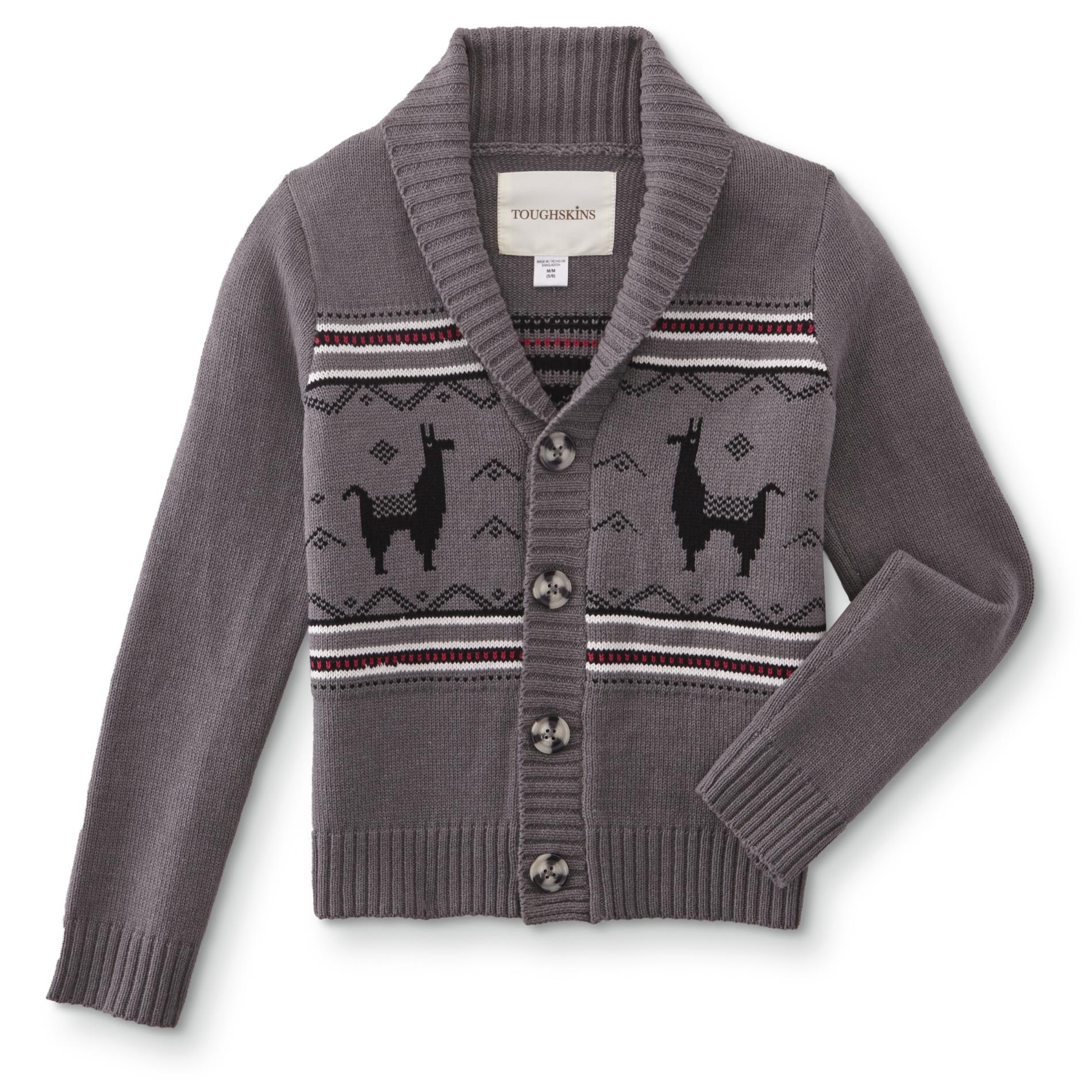 Toughskins Boys' Cardigan Sweater - Llama