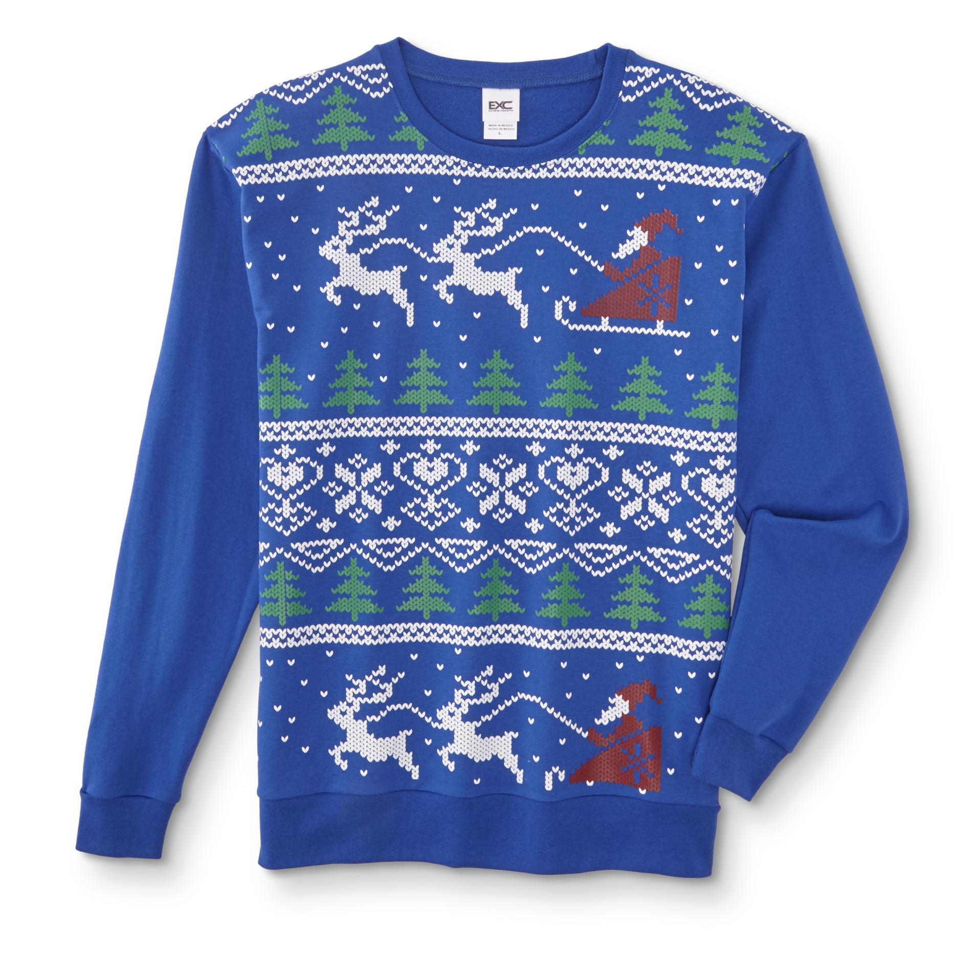 Young Men's Ugly Christmas Sweatshirt - Santa Claus