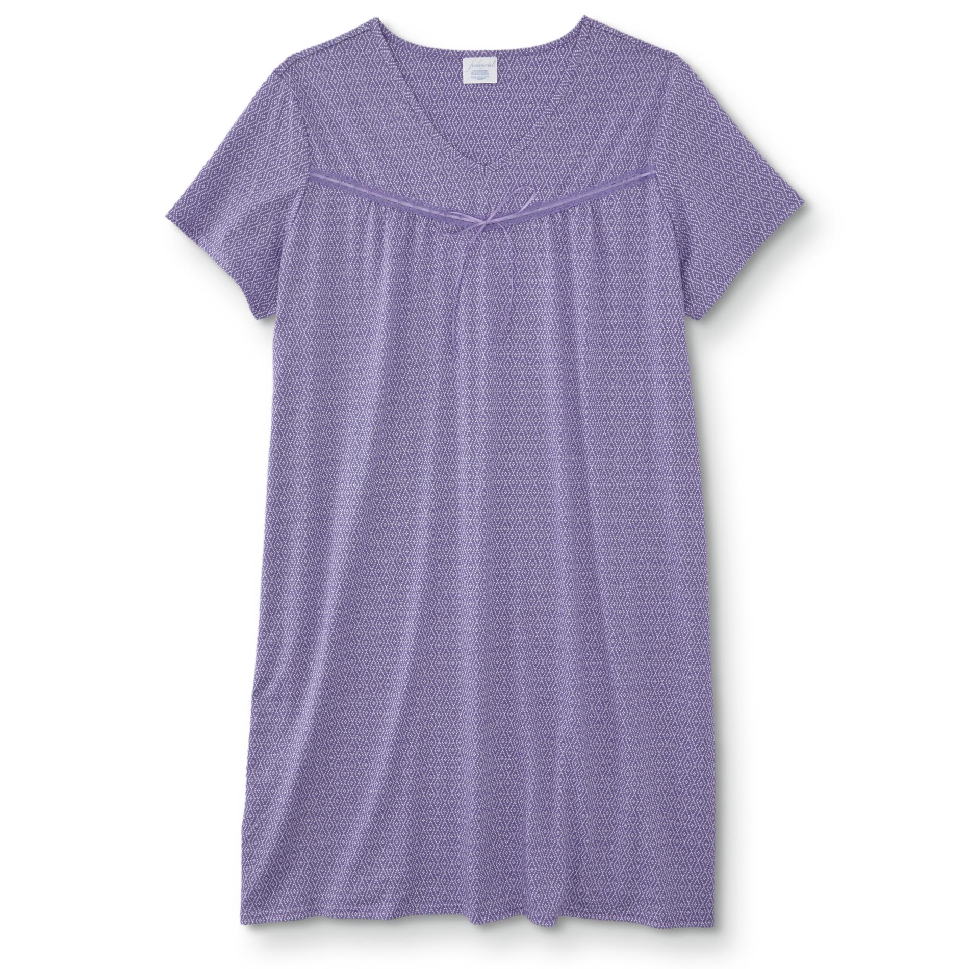 Fundamentals Women's Plus Short-Sleeve Nightgown - Geometric