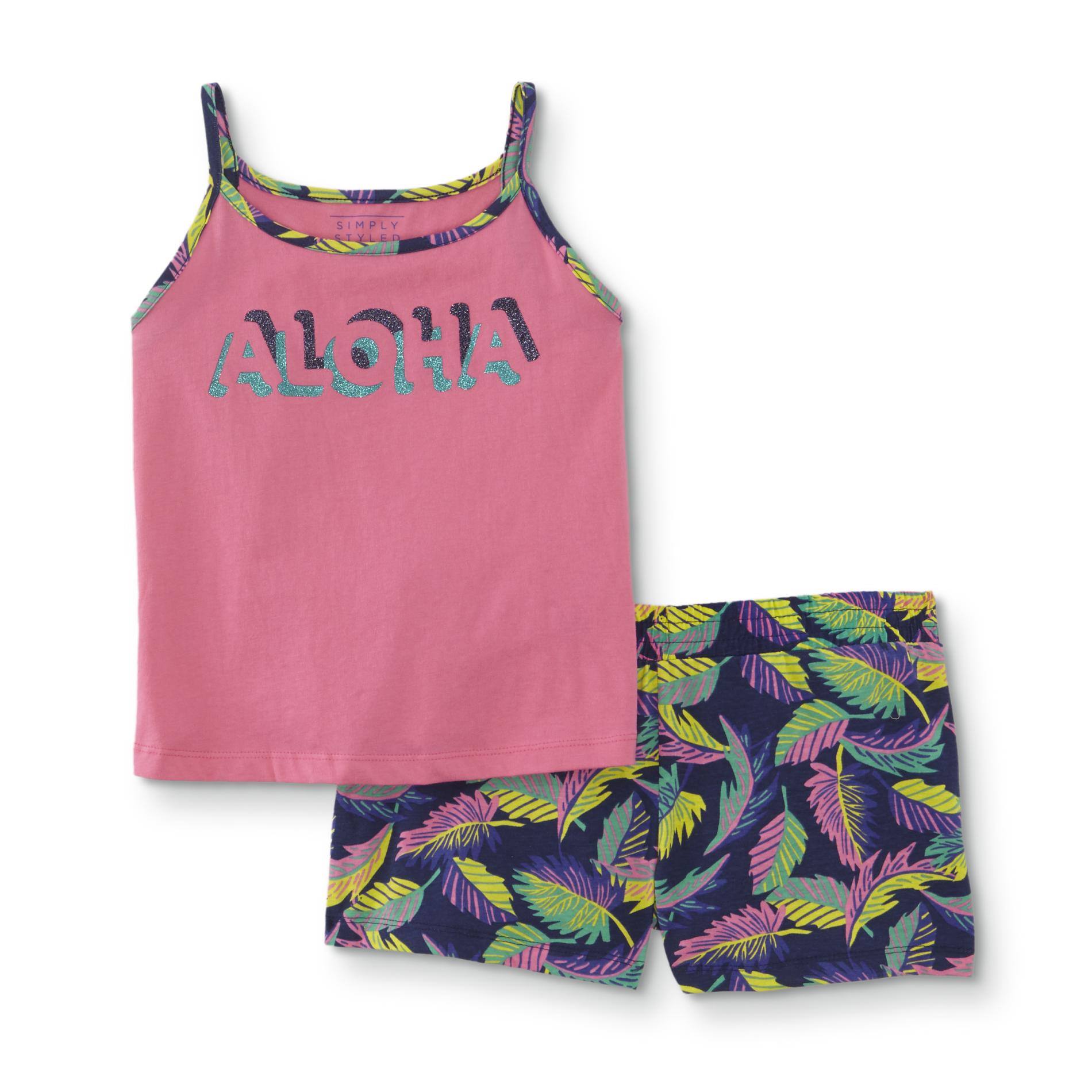 Simply Styled Girls' Tank Top & Shorts - Aloha