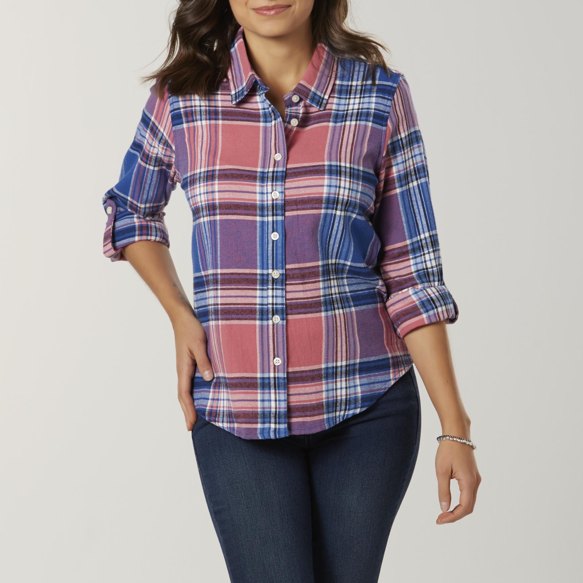 Laura Scott Petites' Flannel Shirt - Plaid