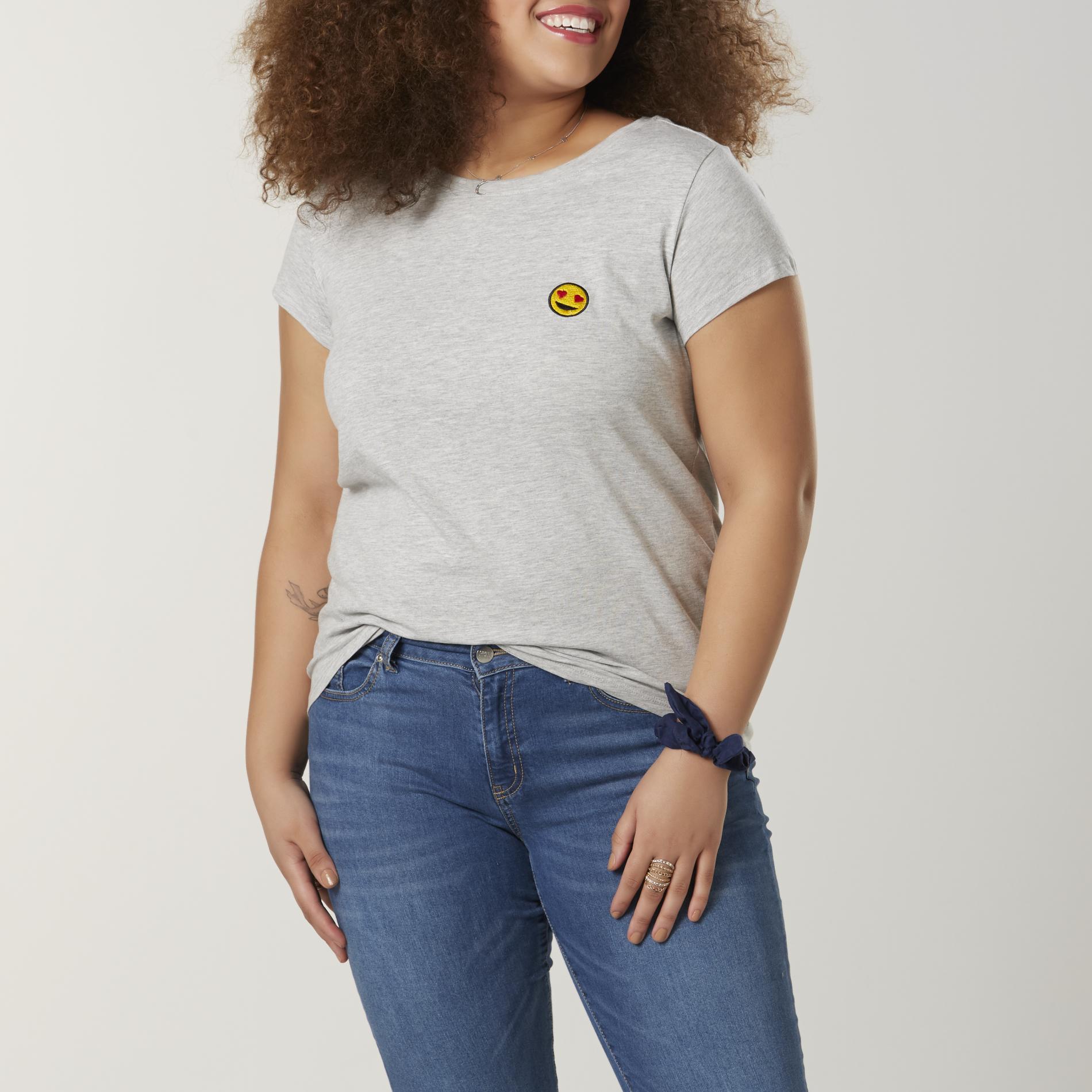 Joe Boxer Juniors' Plus Embroidered T-Shirt - Smiley