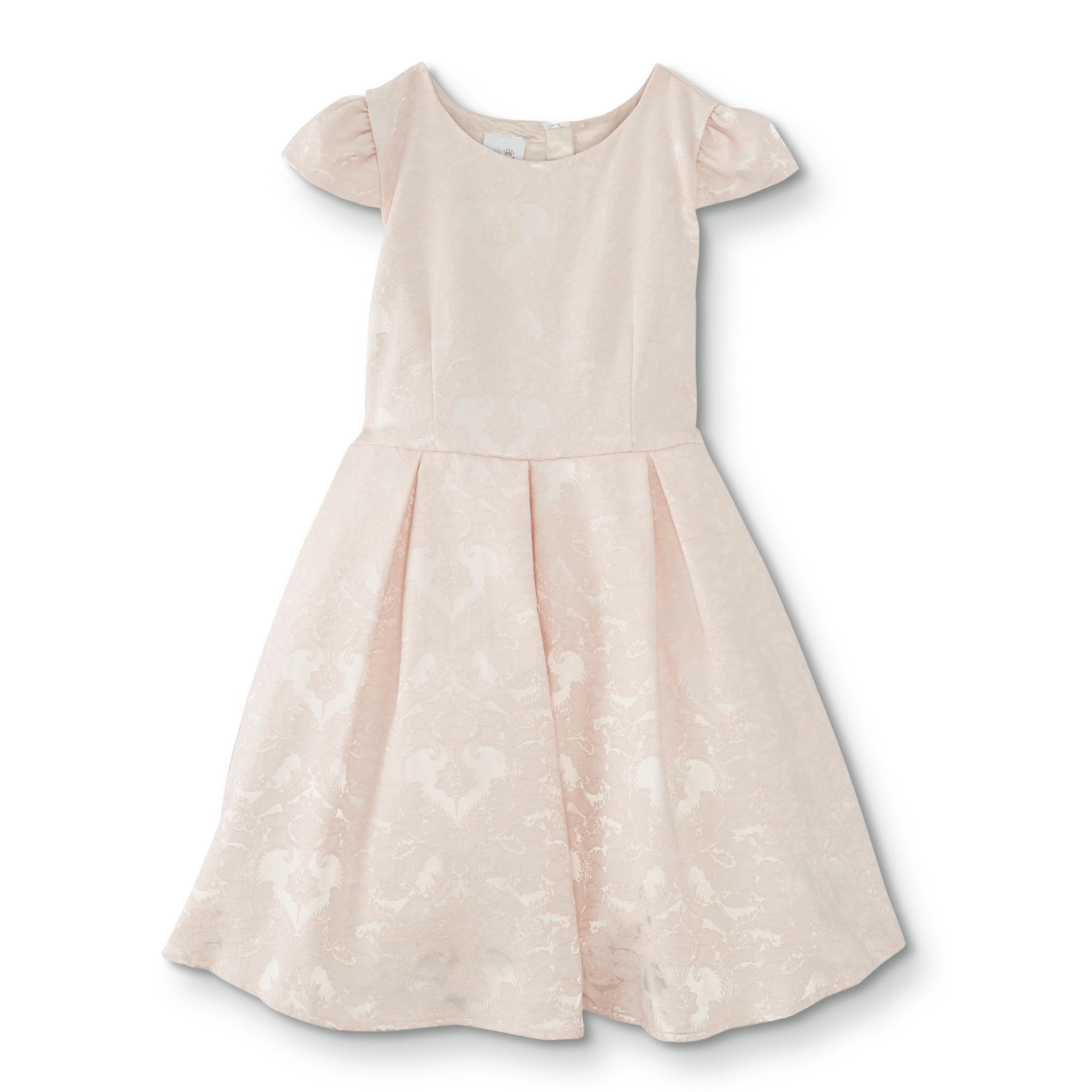 Special Editions Girls' Embellished Party Dress - Abstract Floral