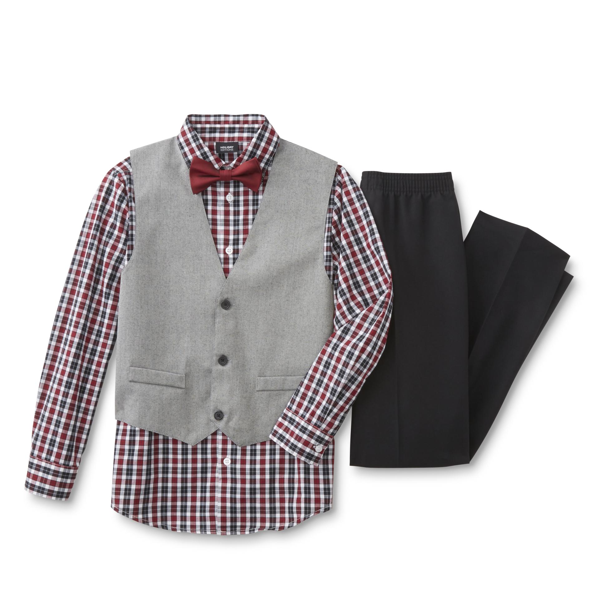 Holiday Editions Boys' Dress Shirt, Vest, Pants & Bow Tie