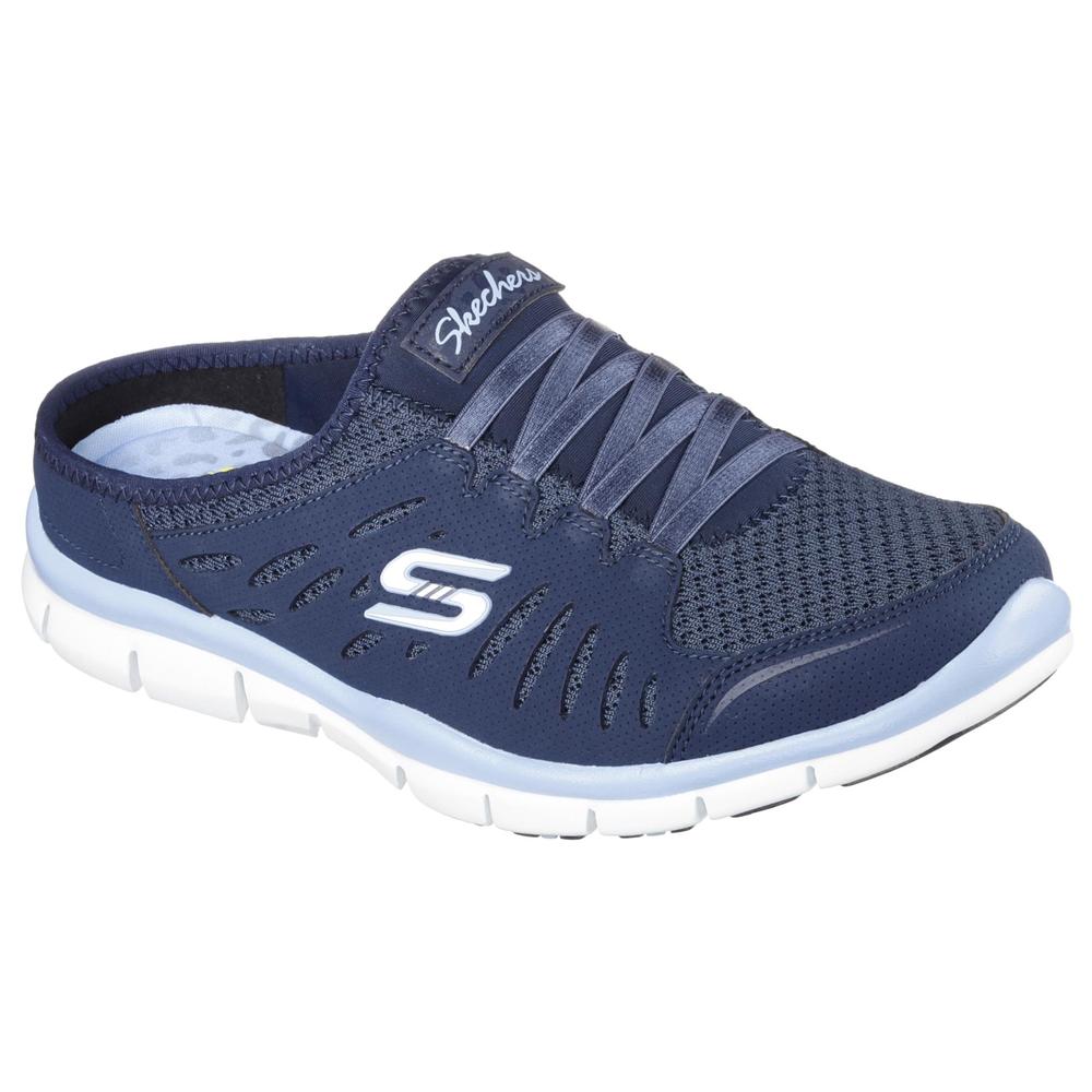 Skechers Women's No Limits Navy/Sky Blue Slip-On Athletic Shoe