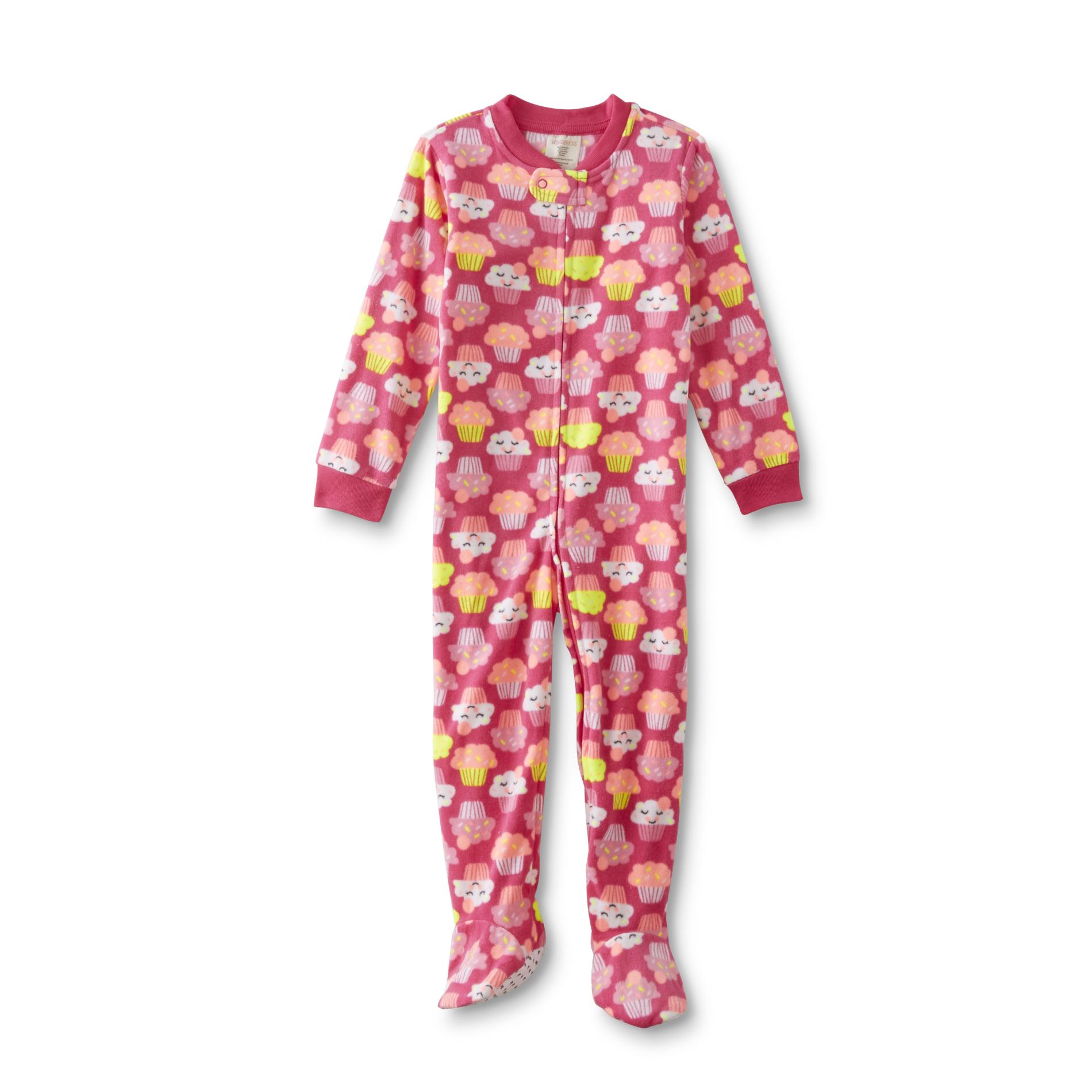 WonderKids Infant & Toddler Girls' Fleece Sleeper Pajamas - Cupcake