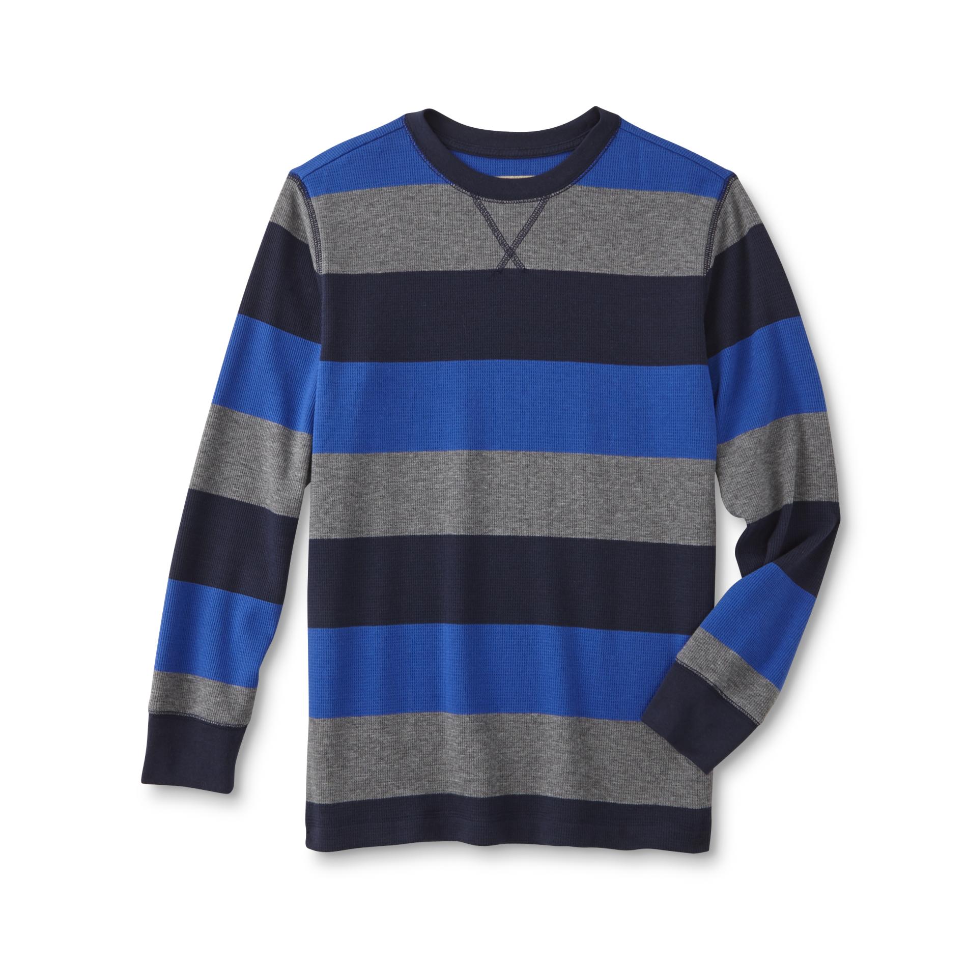 Roebuck & Co. Boys' Long-Sleeve Thermal Shirt - Striped