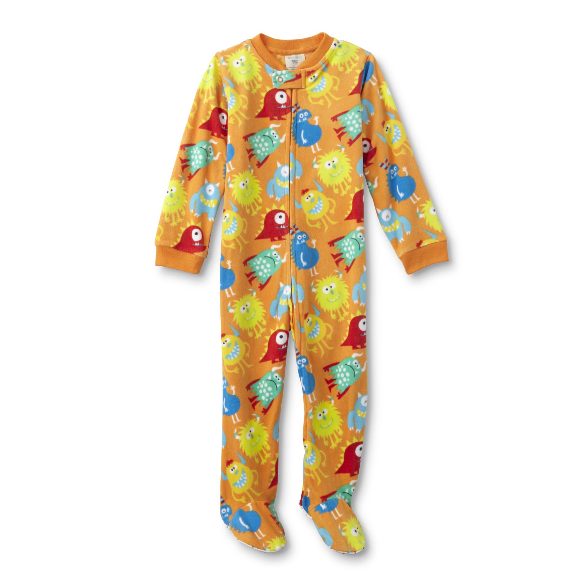 WonderKids Infant & Toddler Boys' Fleece Sleeper Pajamas - Monster