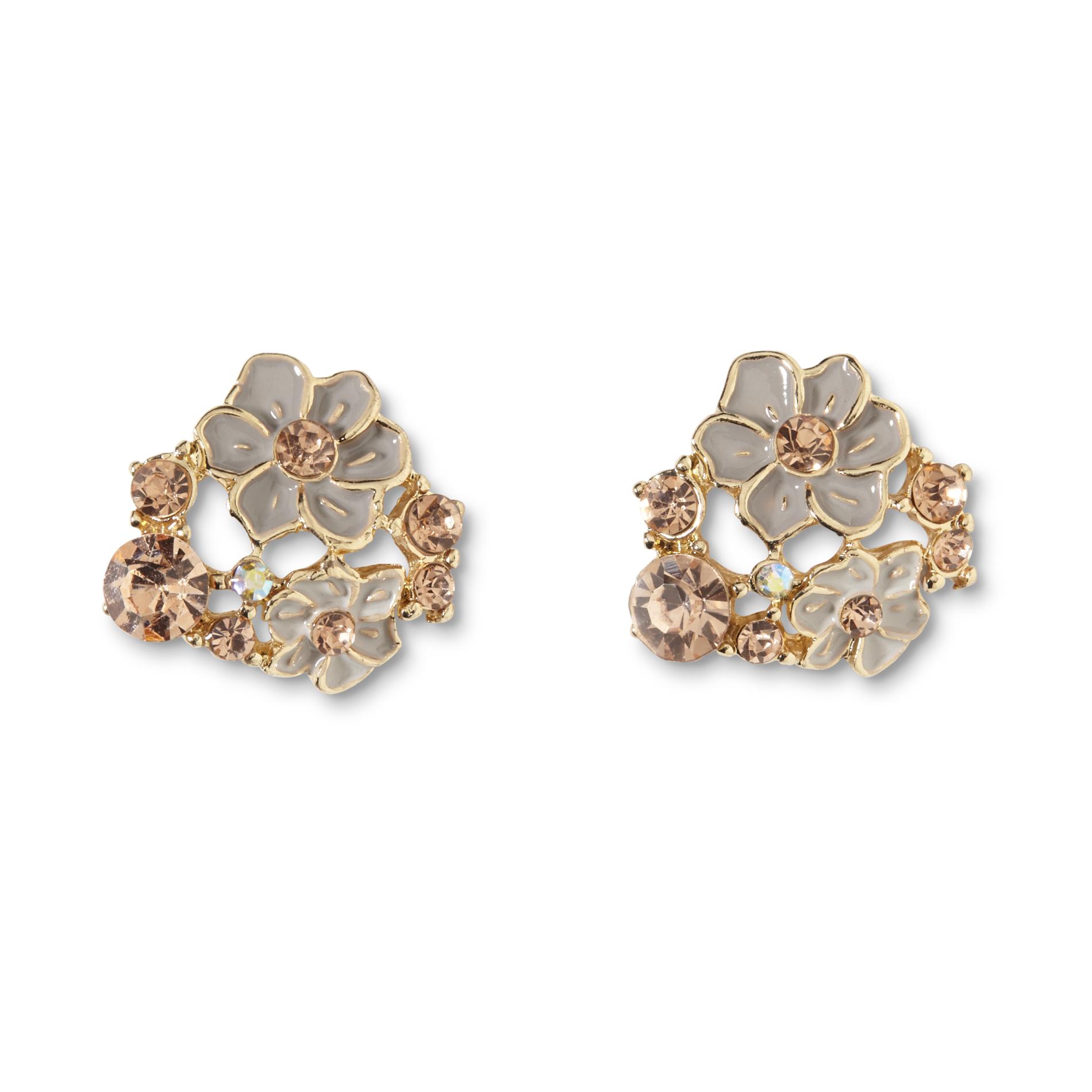 Joe Boxer Women's Rose Goldtone Floral Stud Earrings