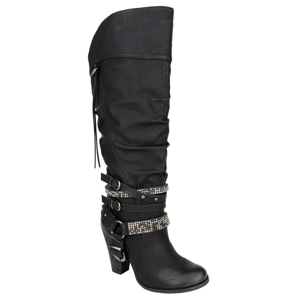 Not Rated Women's Stacey Black Embellished Knee-High Boot