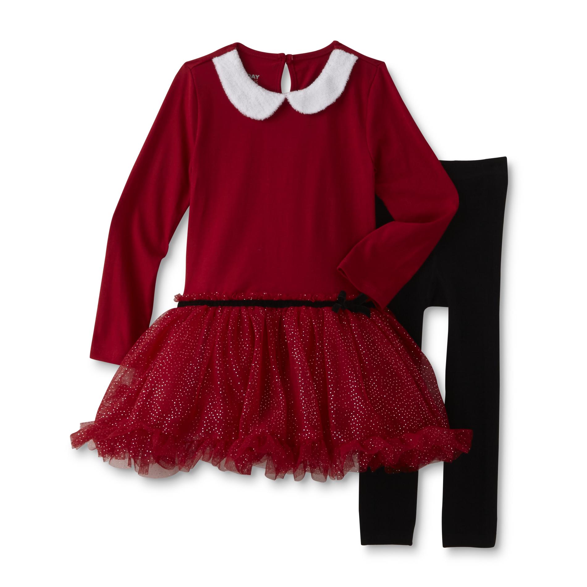 Holiday Editions Infant & Toddler Girls' Christmas Tutu Dress & Leggings