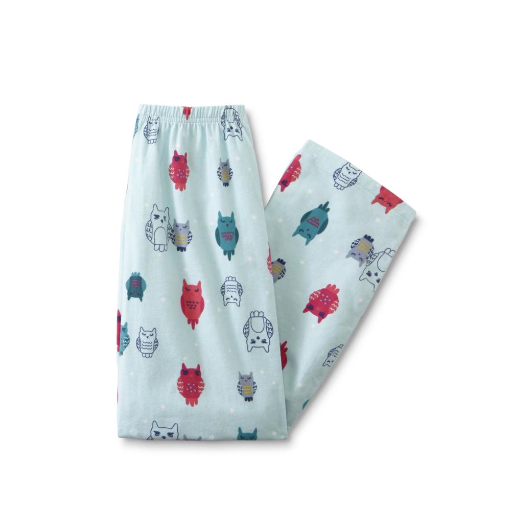 Joe Boxer Junior's Plus Flannel Pajama Top & Pants - Owls