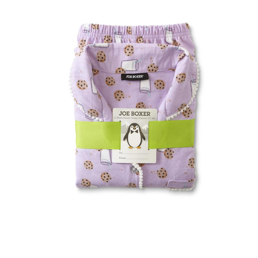 Joe Boxer Juniors' Flannel Pajama Top & Pants - Cookies & Milk