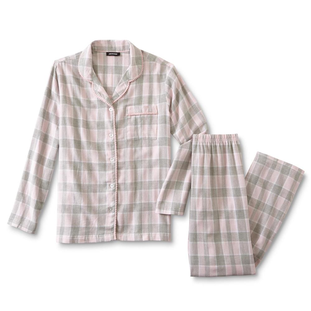 Joe Boxer Juniors' Flannel Pajama Top & Pants - Checkered